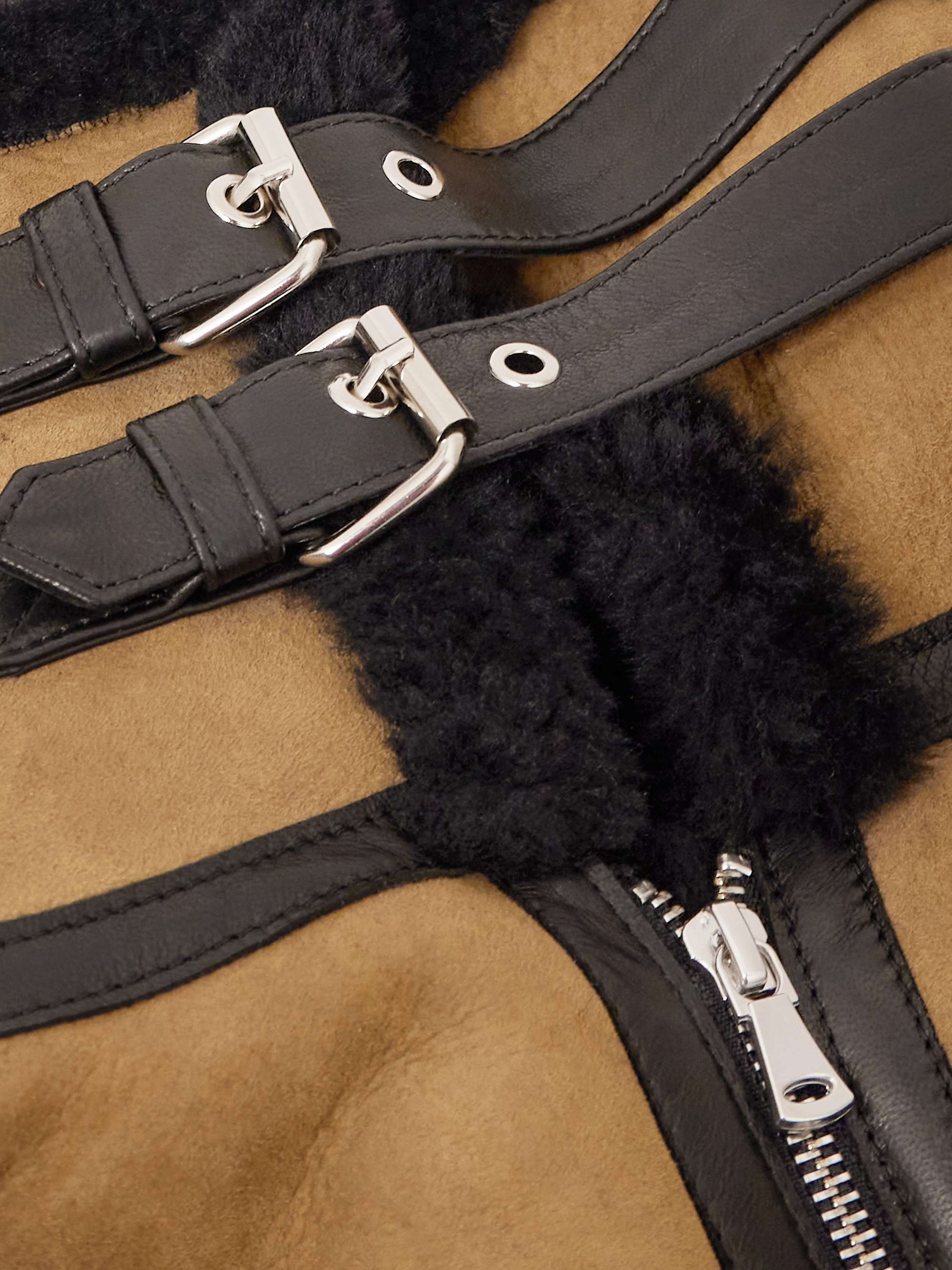 Portia leather-trimmed shearling jacket view