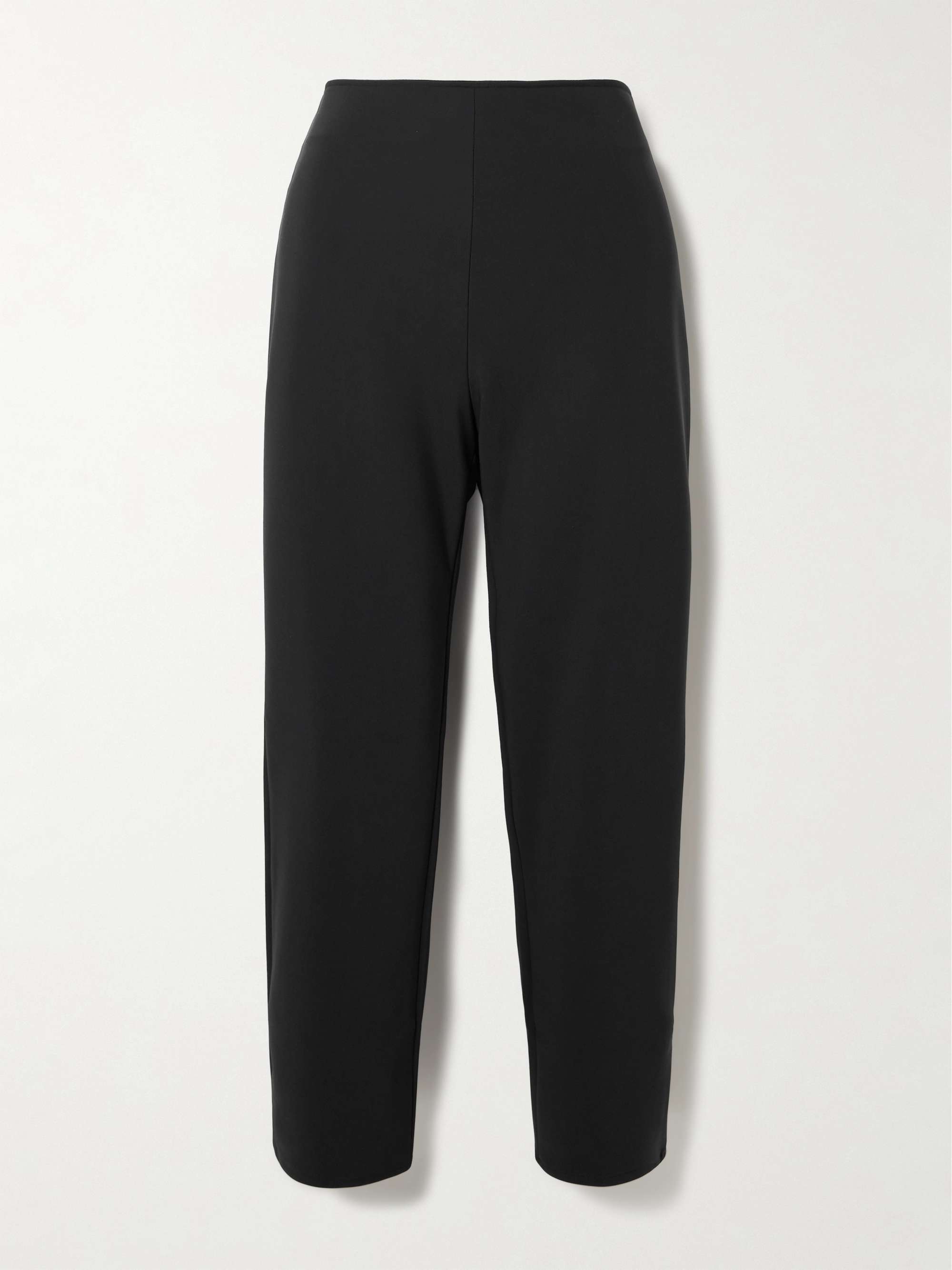 Cropped stretch recycled-scuba tapered pants view