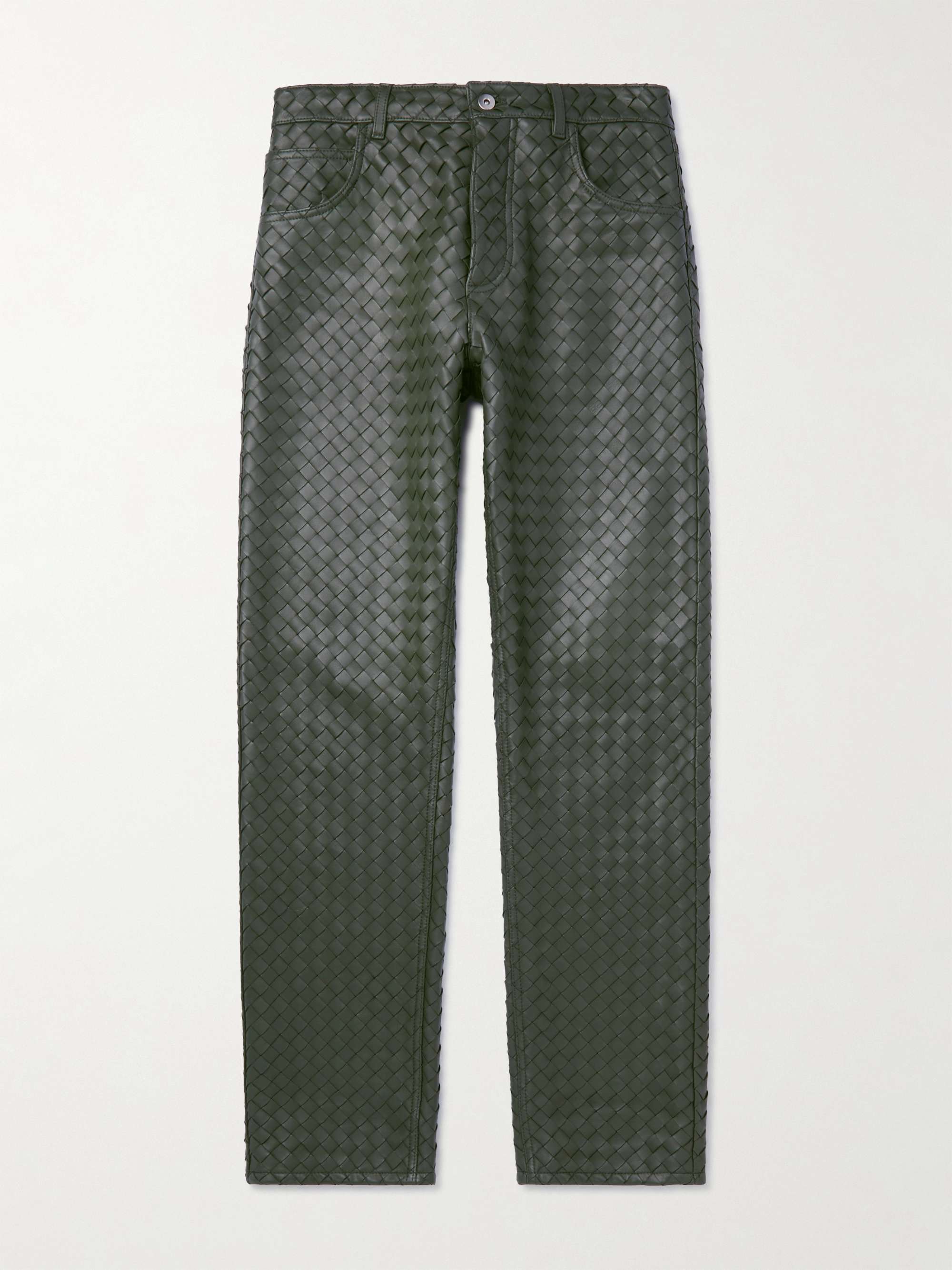 Intrecciato Leather Trousers view