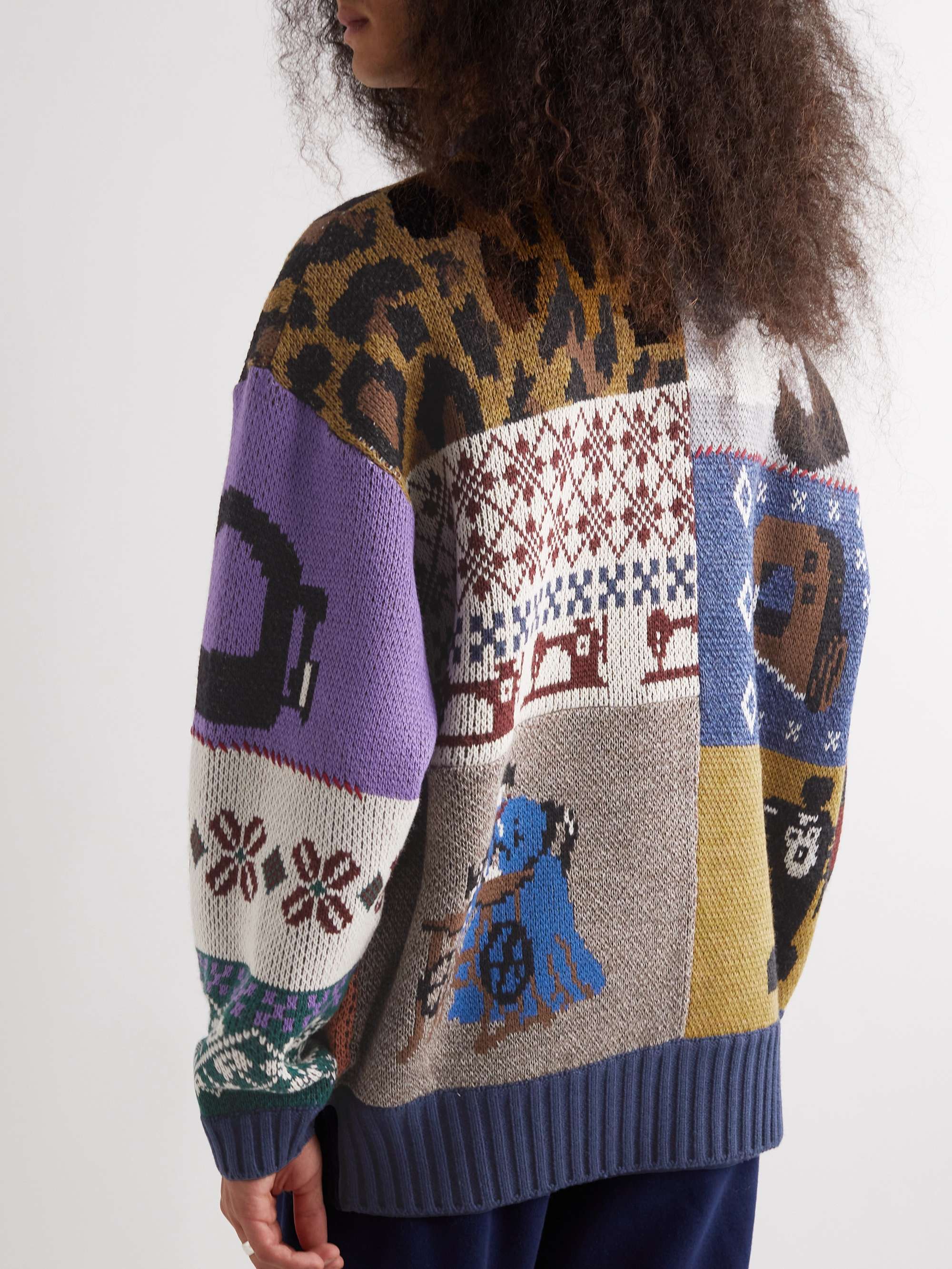 Kurogane Mishin Jacquard-Knit Wool-Blend Sweater view