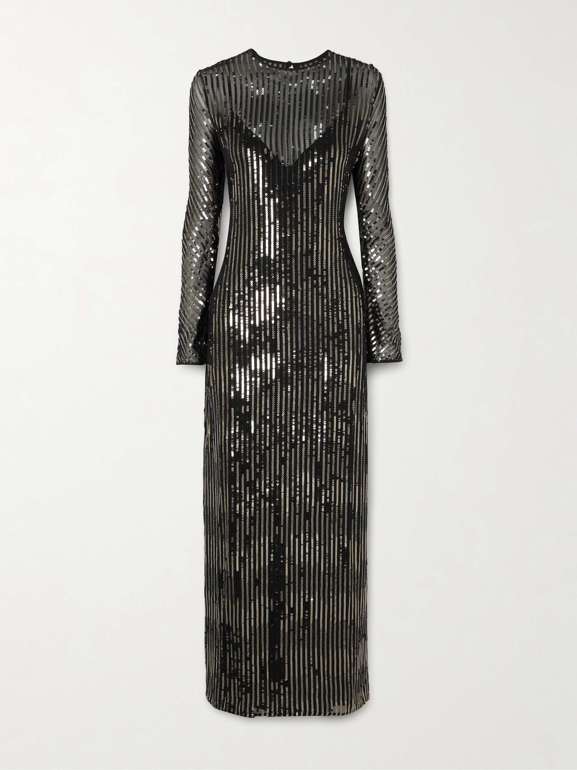 Actitud Nautica sequinned tulle maxi dress view