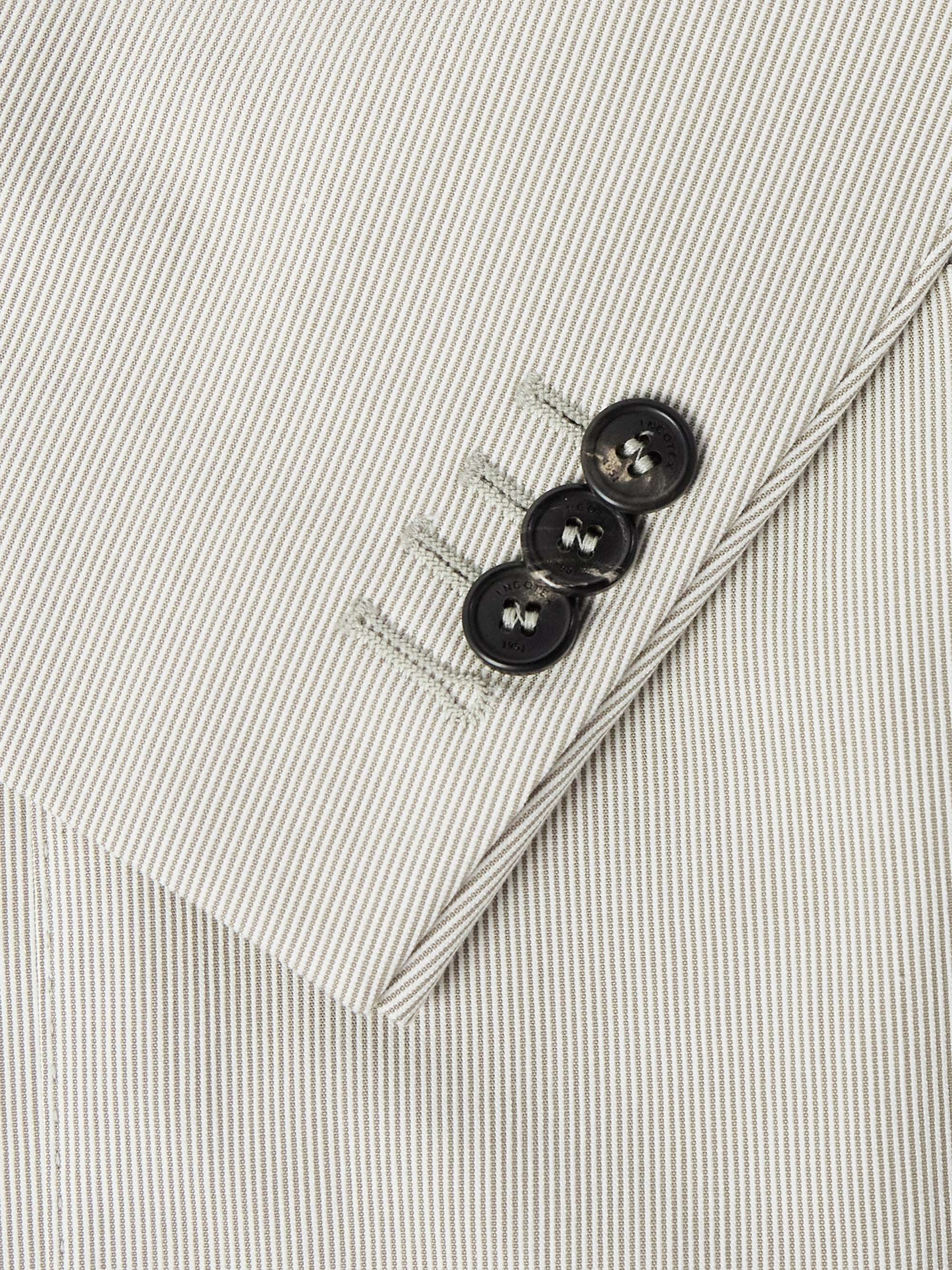 Slim-Fit Striped Cotton Suit Jacket view