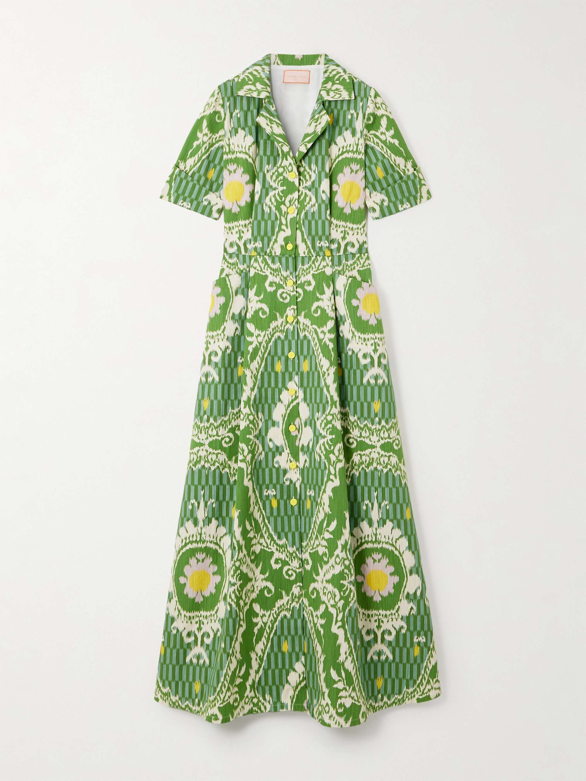 Maria printed organic cotton maxi shirt dress view