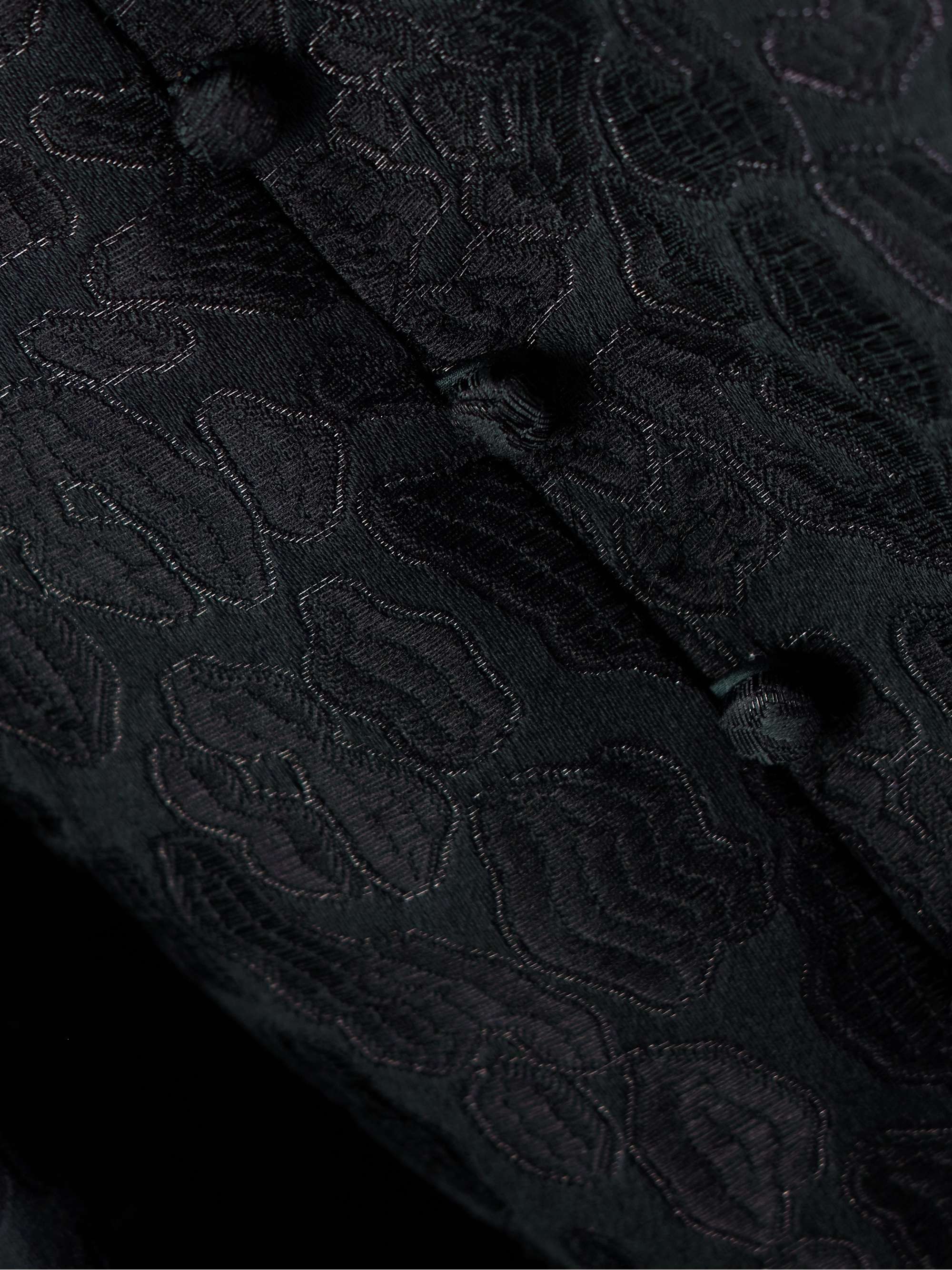 Rickie pleated metallic leopard-jacquard cotton-blend midi dress view