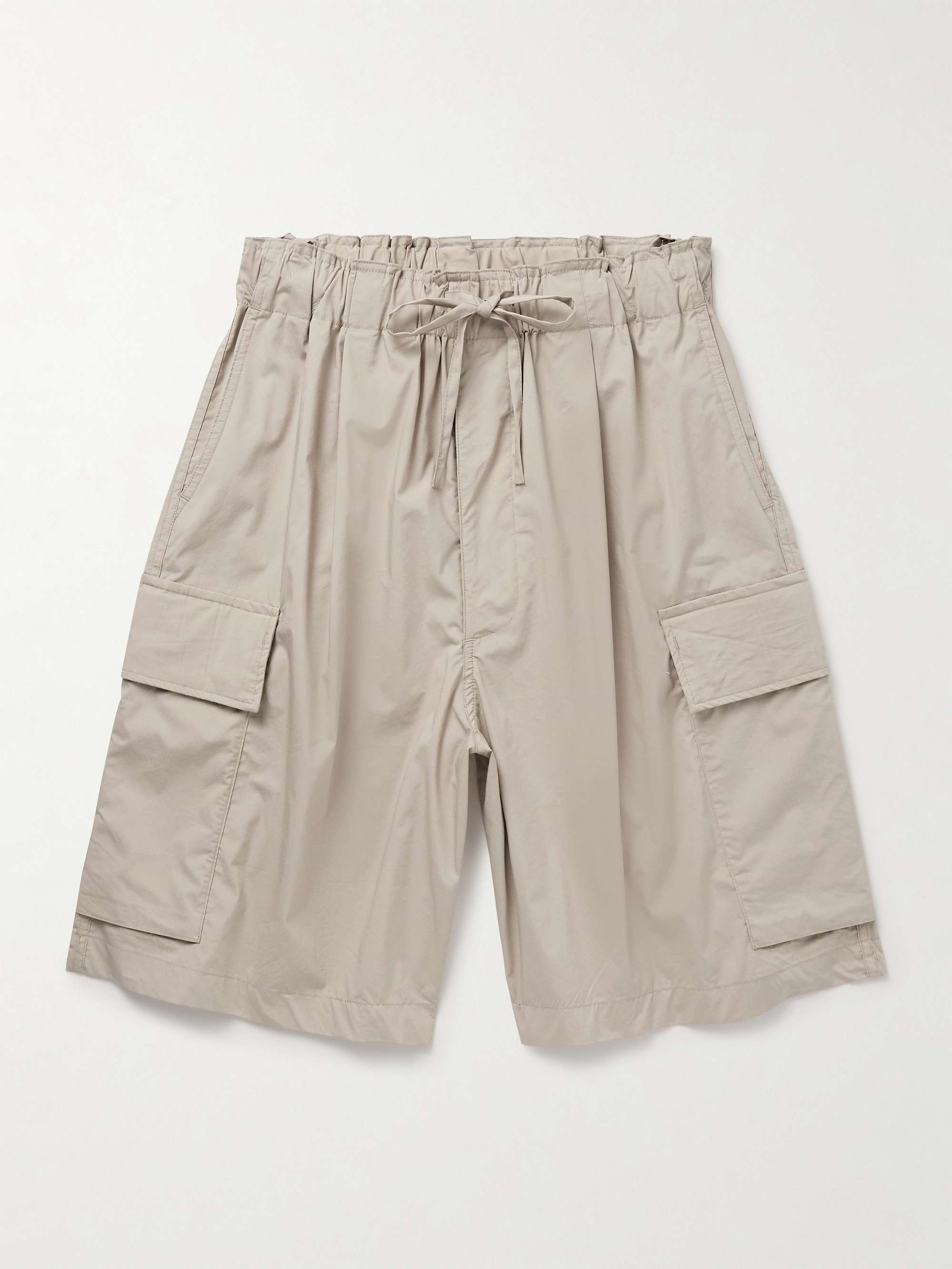 Straight-Leg Cotton-Blend Shell Drawstring Cargo Shorts view