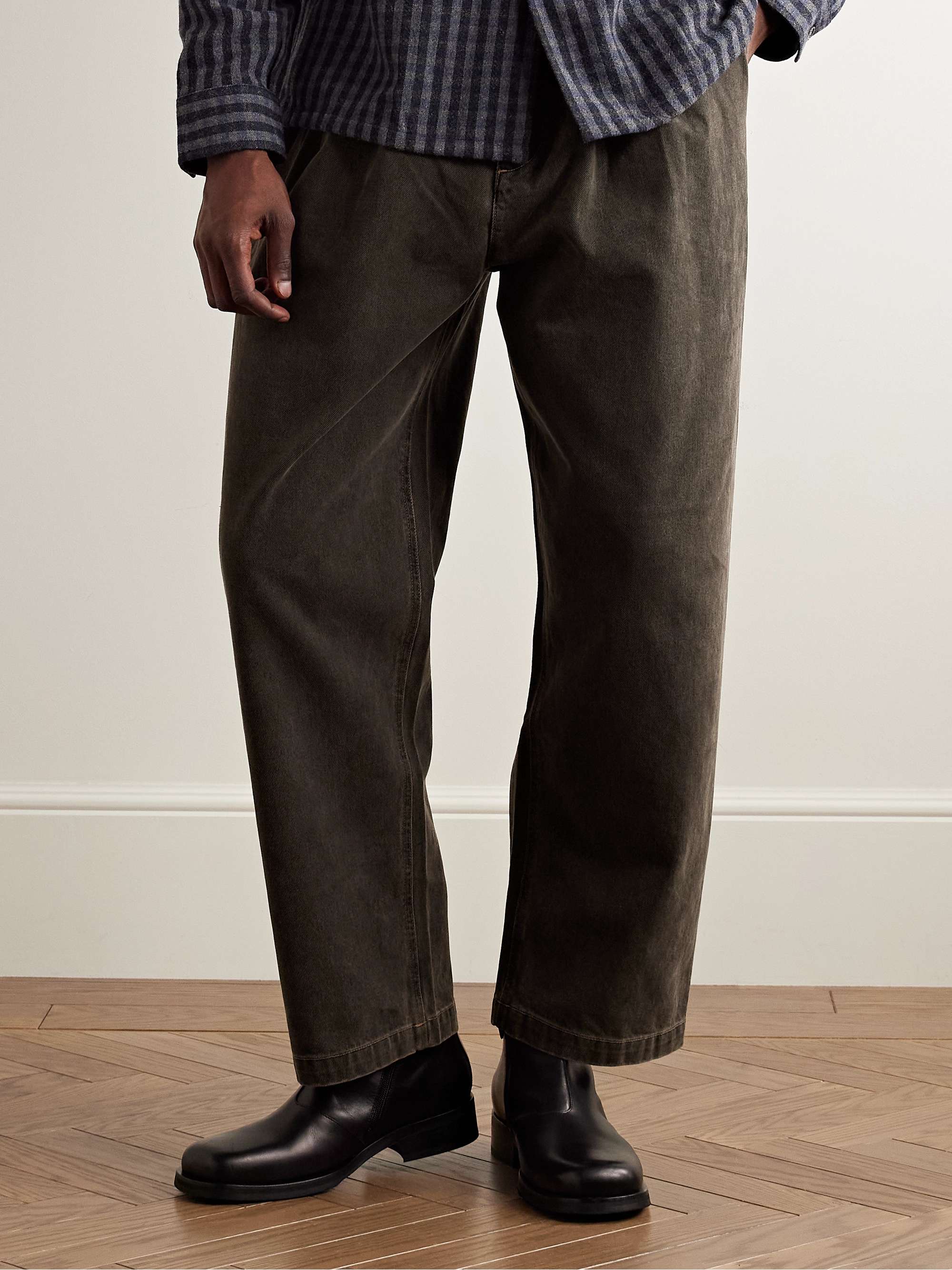 Slater Straight-Leg Pleated Jeans view
