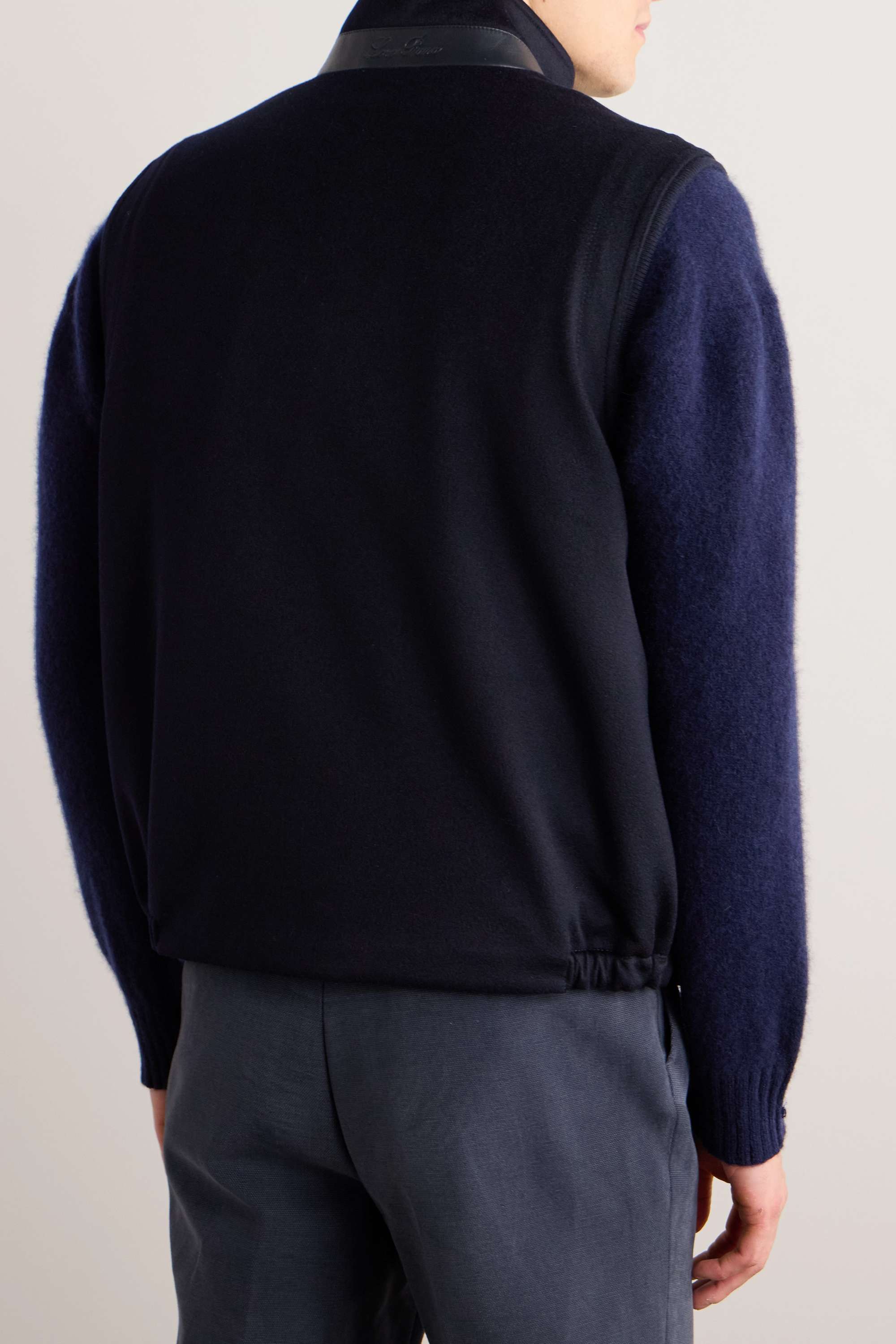 Ume Leather-Trimmed Cashmere Zip-Up Gilet view