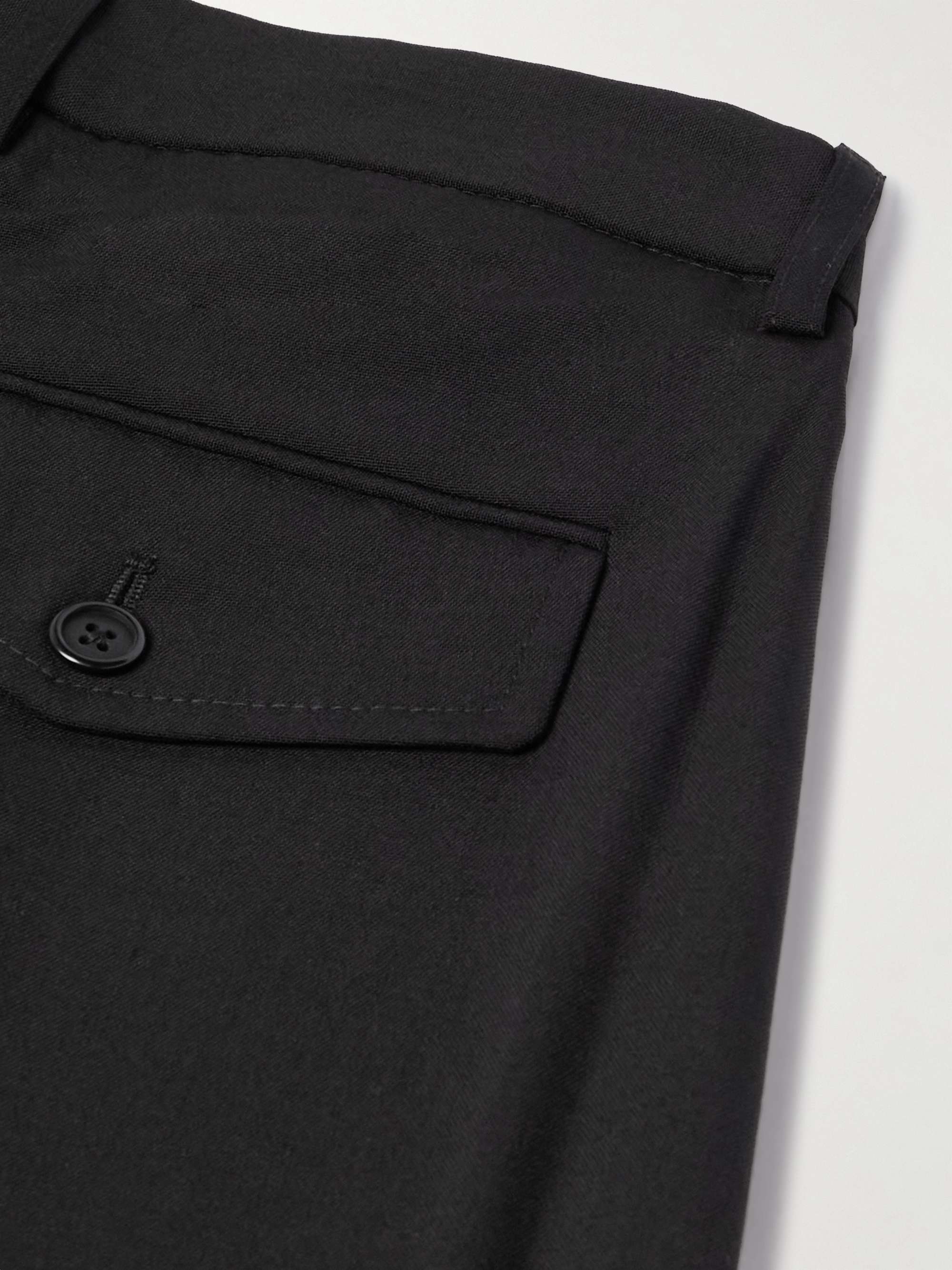 Straight-Leg Pleated Wool-Twill Suit Trousers view