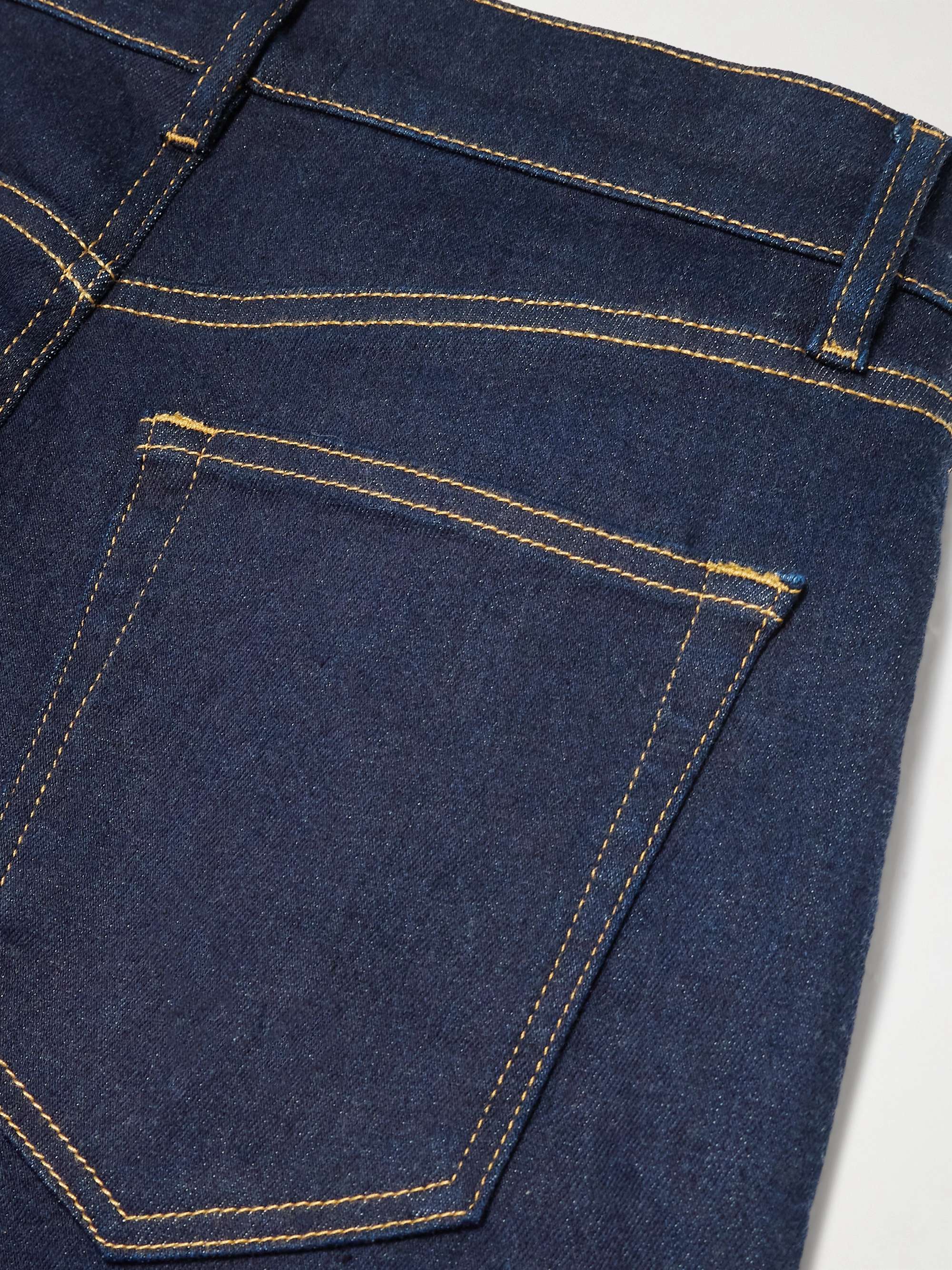 Le Slim Palazzo topstitched high-rise wide-leg jeans view