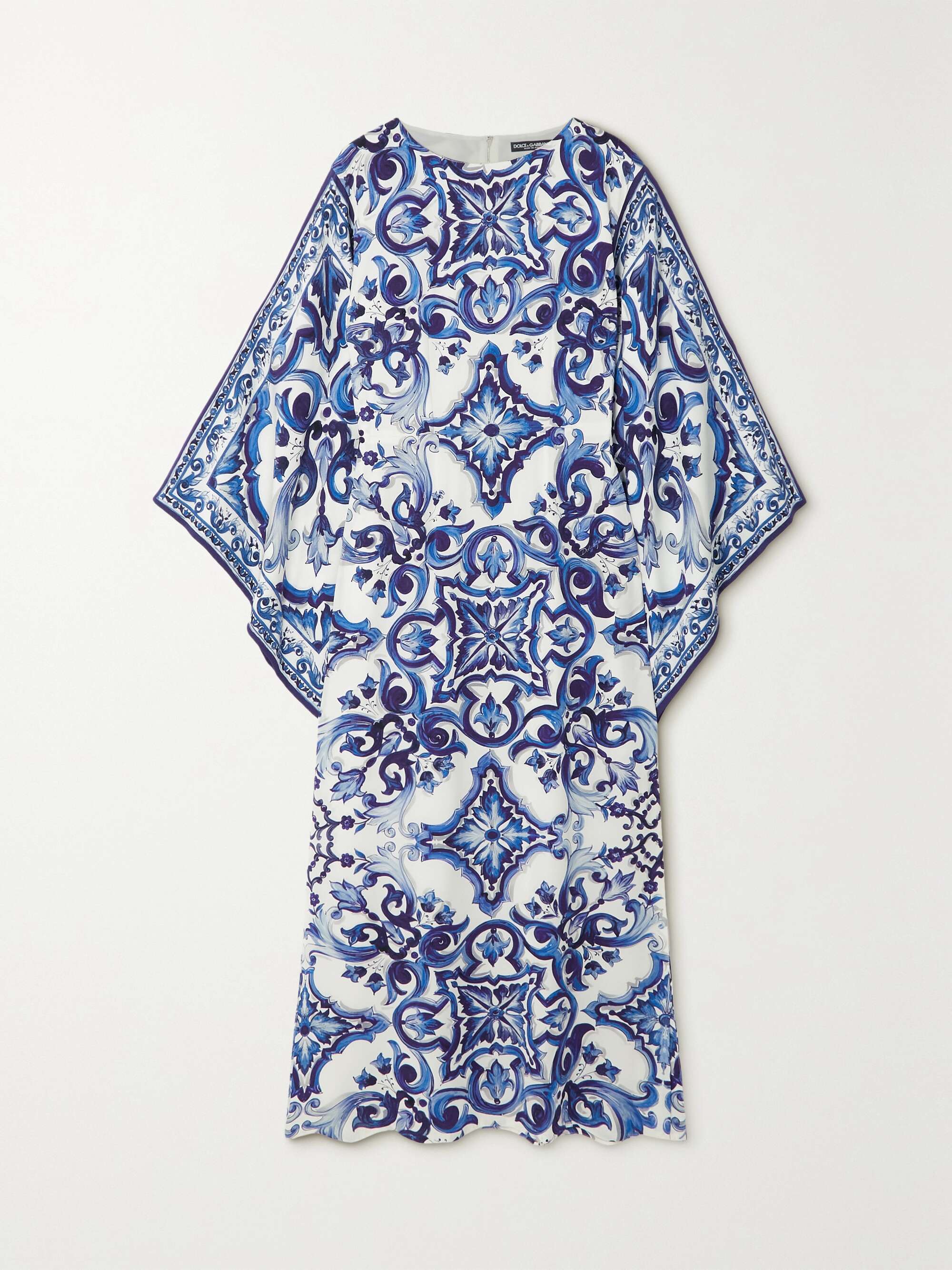 Maiolica printed stretch-silk kaftan view