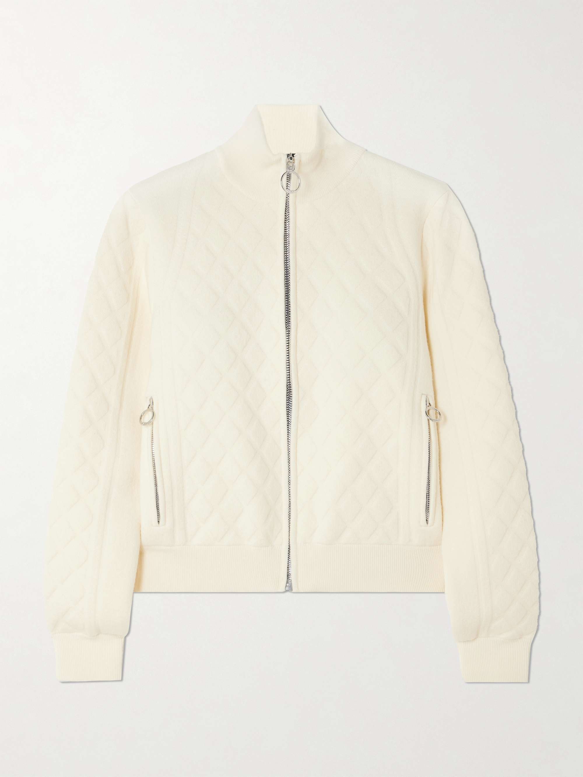 Nuria quilted wool-blend turtleneck cardigan view