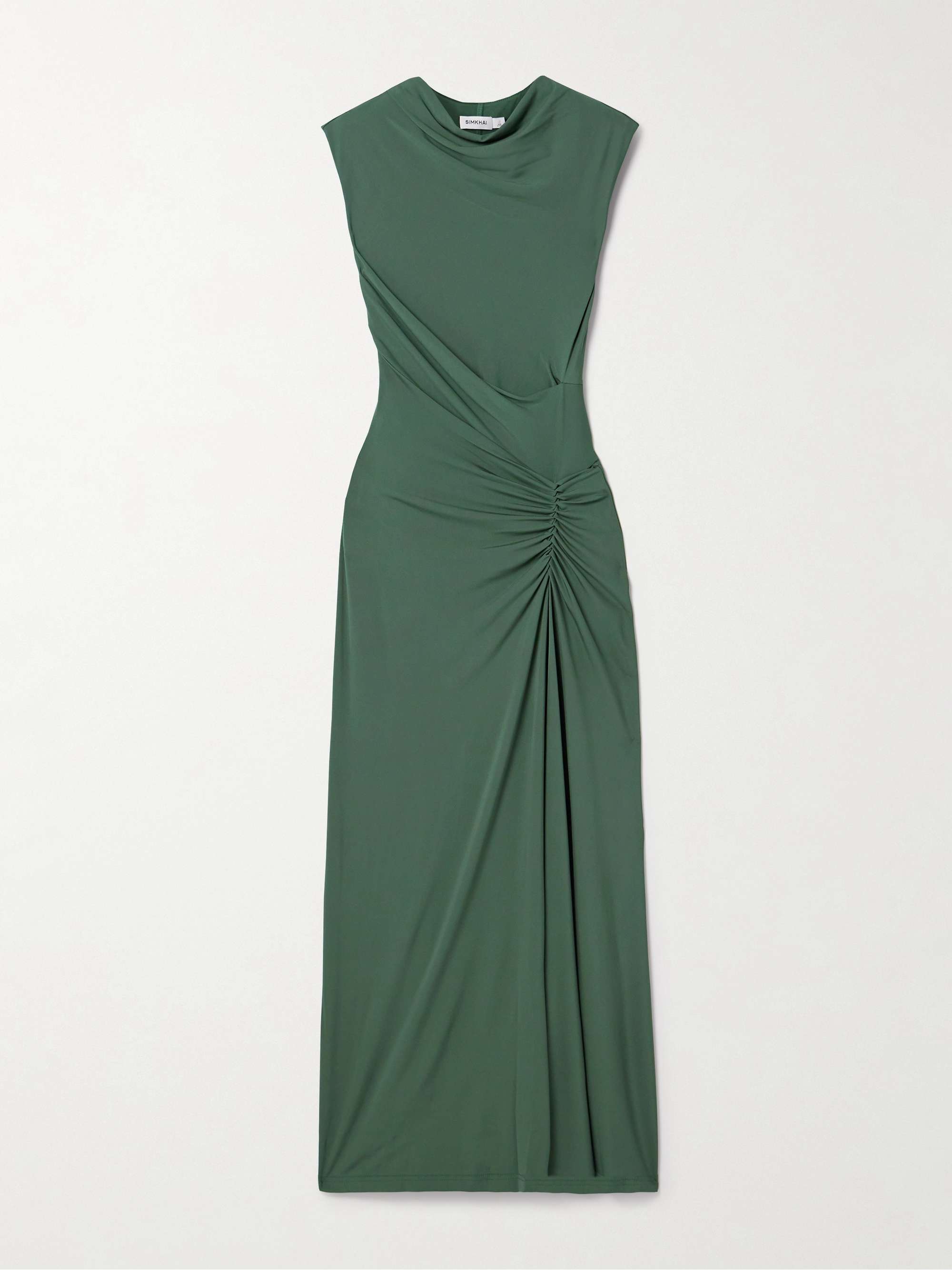 Acacia draped ruched stretch-jersey midi dress view