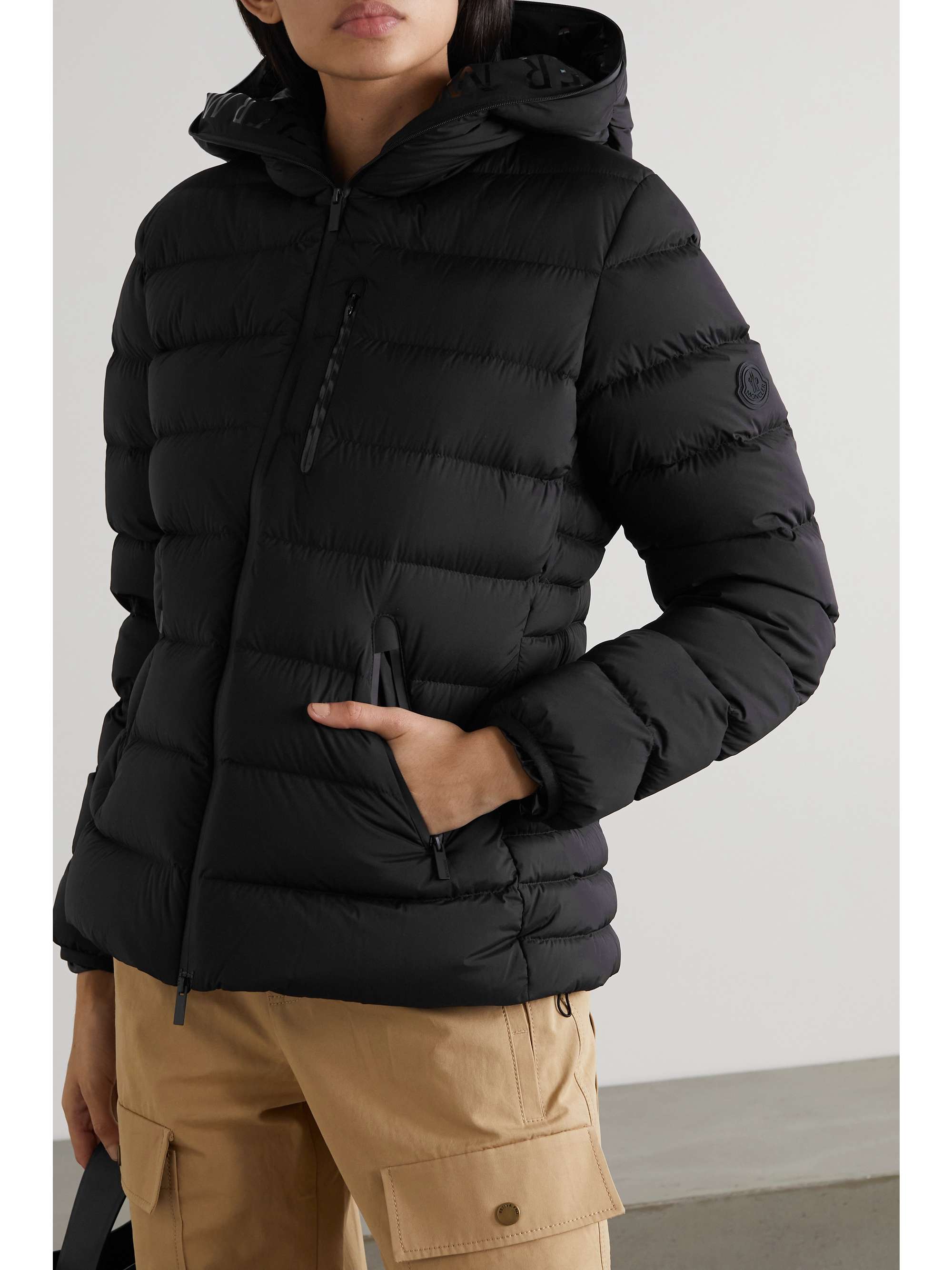 Herbe hooded quilted shell down jacket view