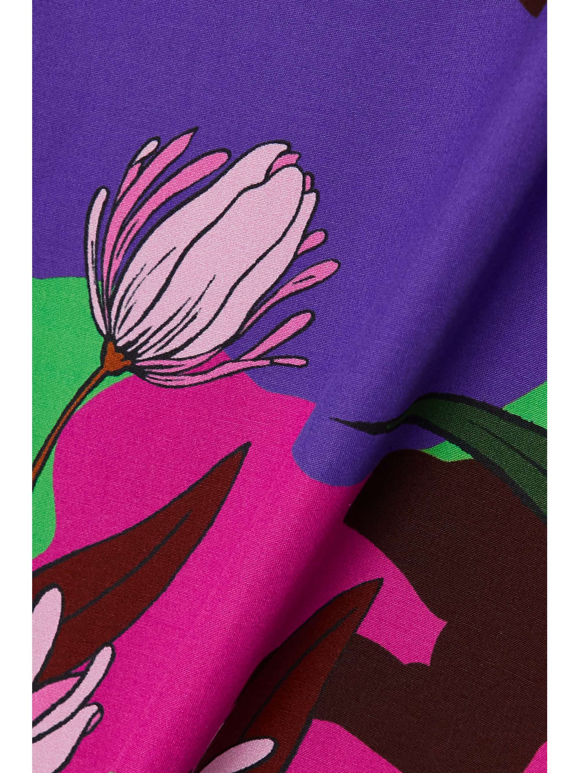 Cropped floral-print cotton-poplin shirt view
