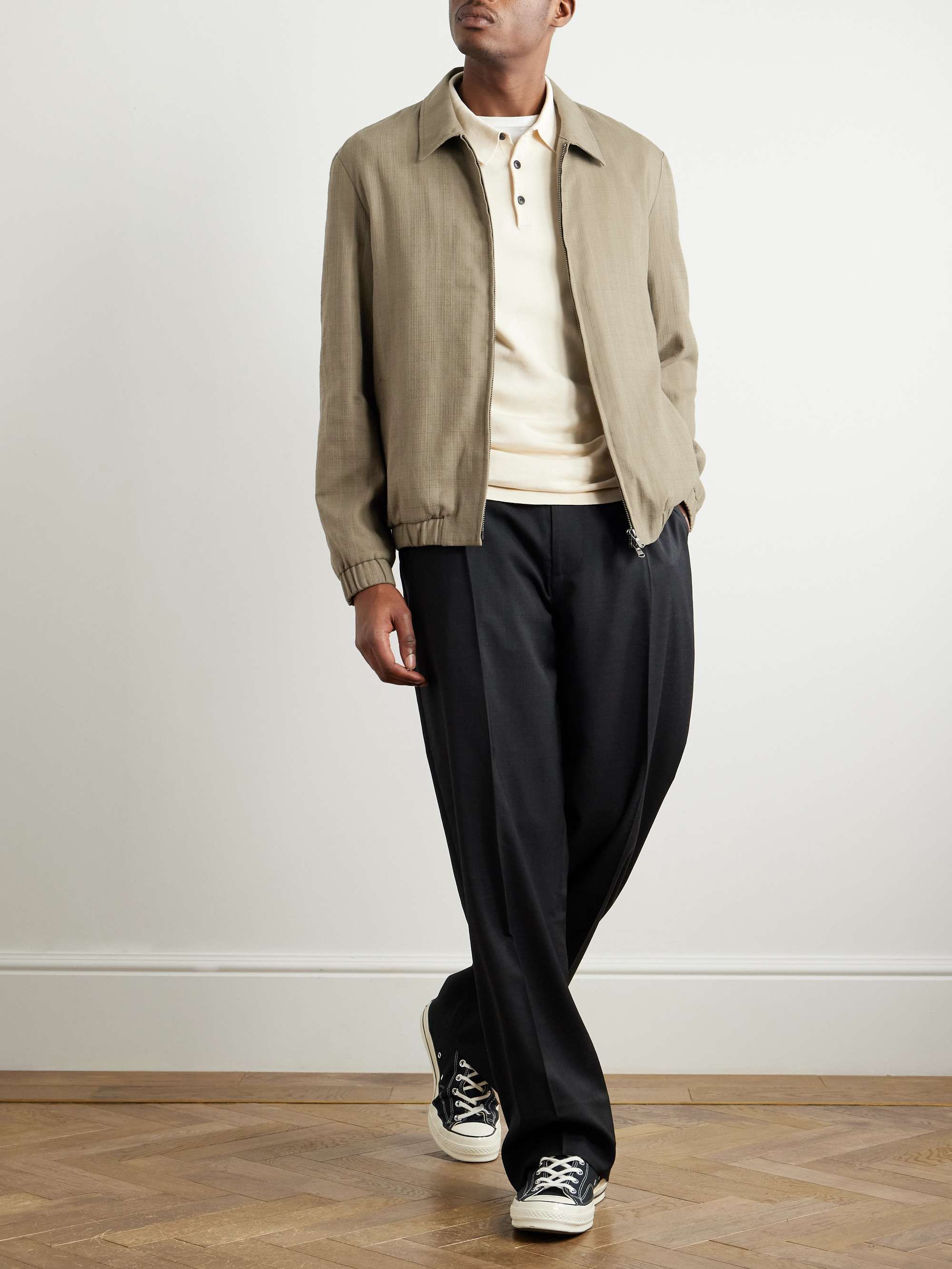 Textured-Cotton Blouson Jacket view