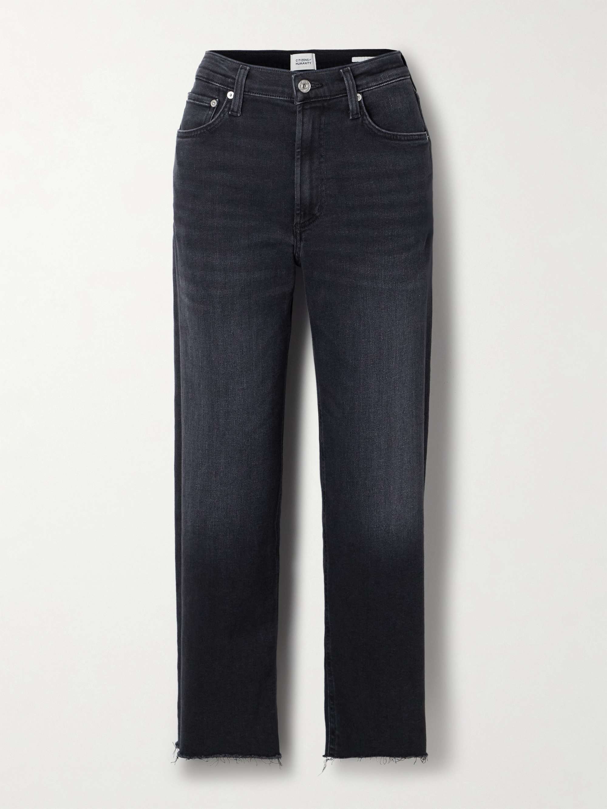 Palma frayed high-rise straight-leg jeans view
