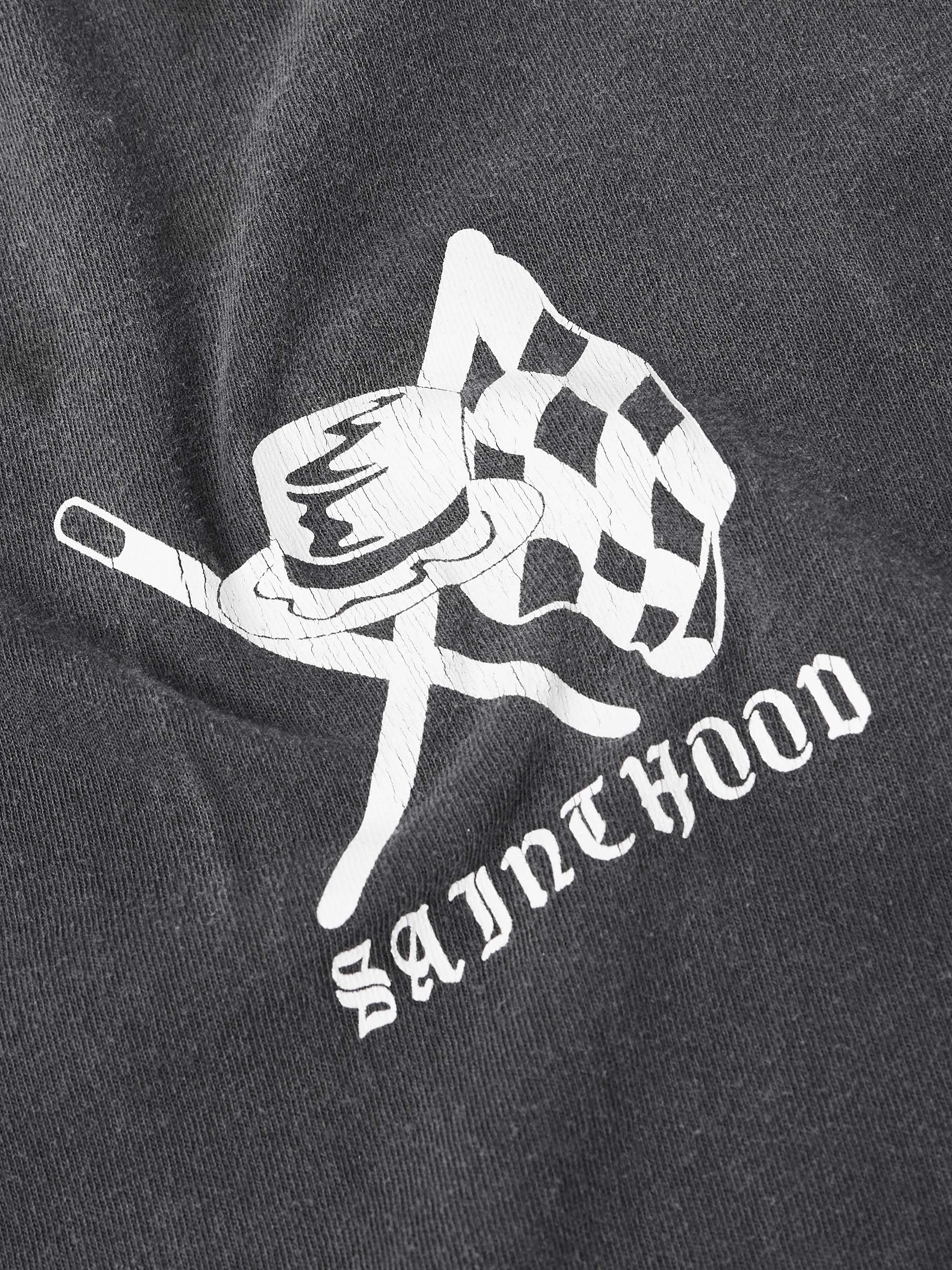 + Neighborhood Speed Kills Distressed Logo-Print Cotton-Jersey T-Shirt view