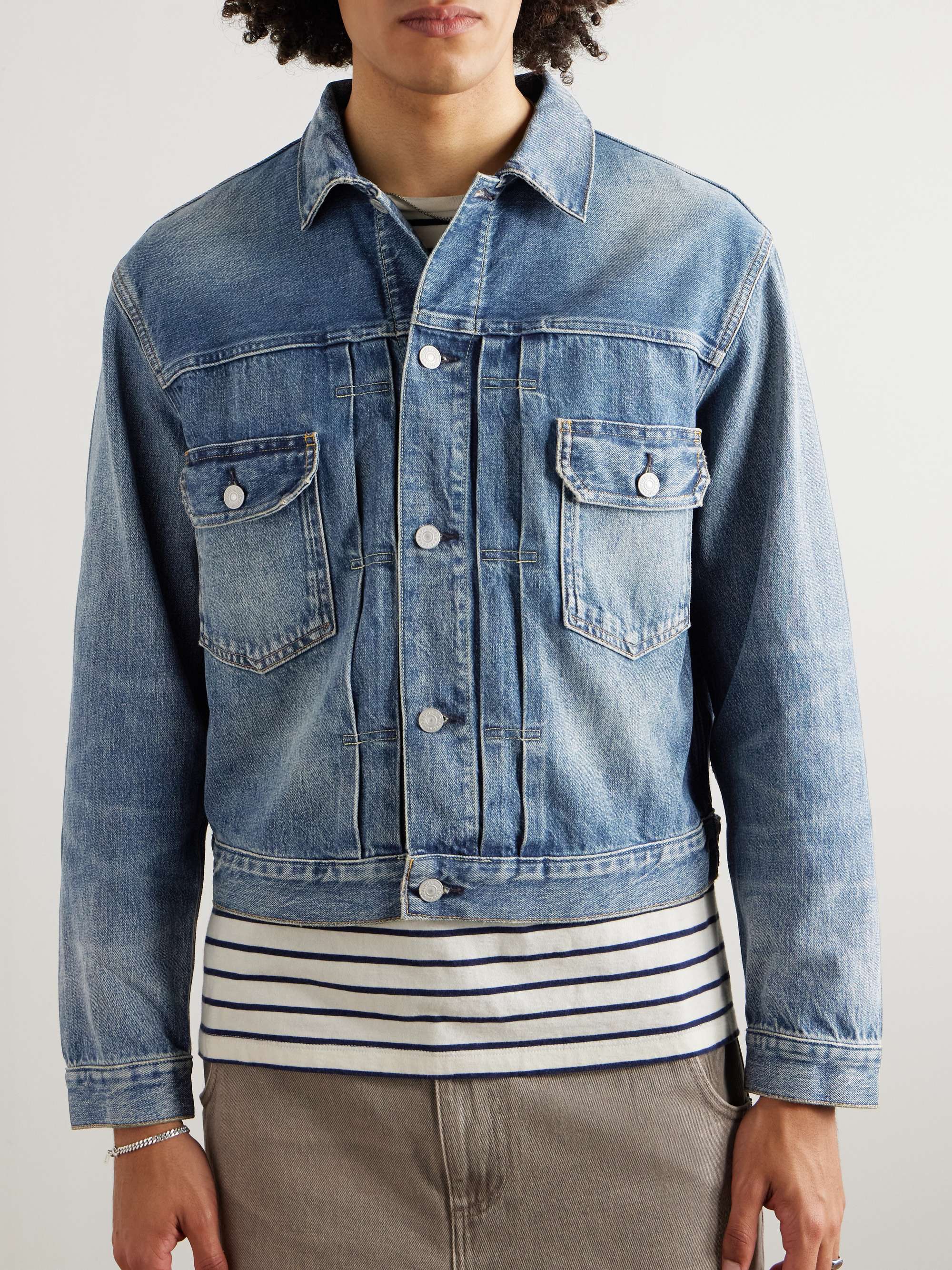 Cropped Denim Trucker Jacket view