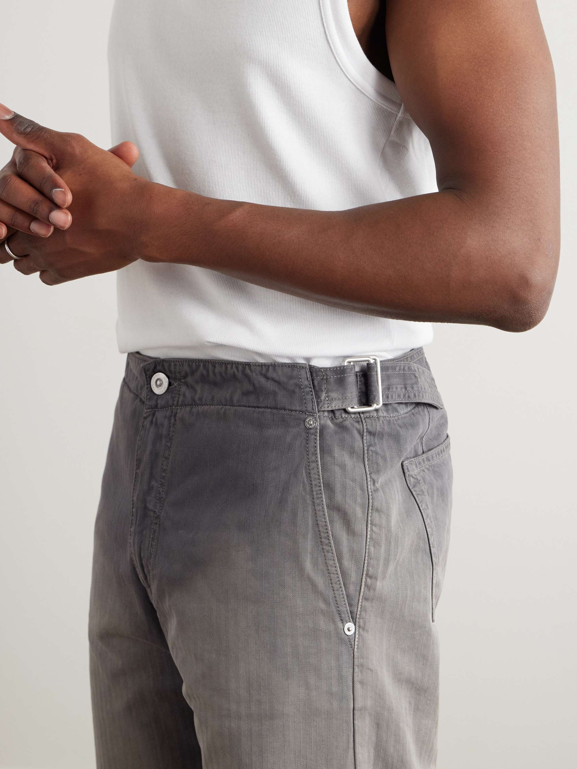 Straight-Leg Herringbone Jeans view