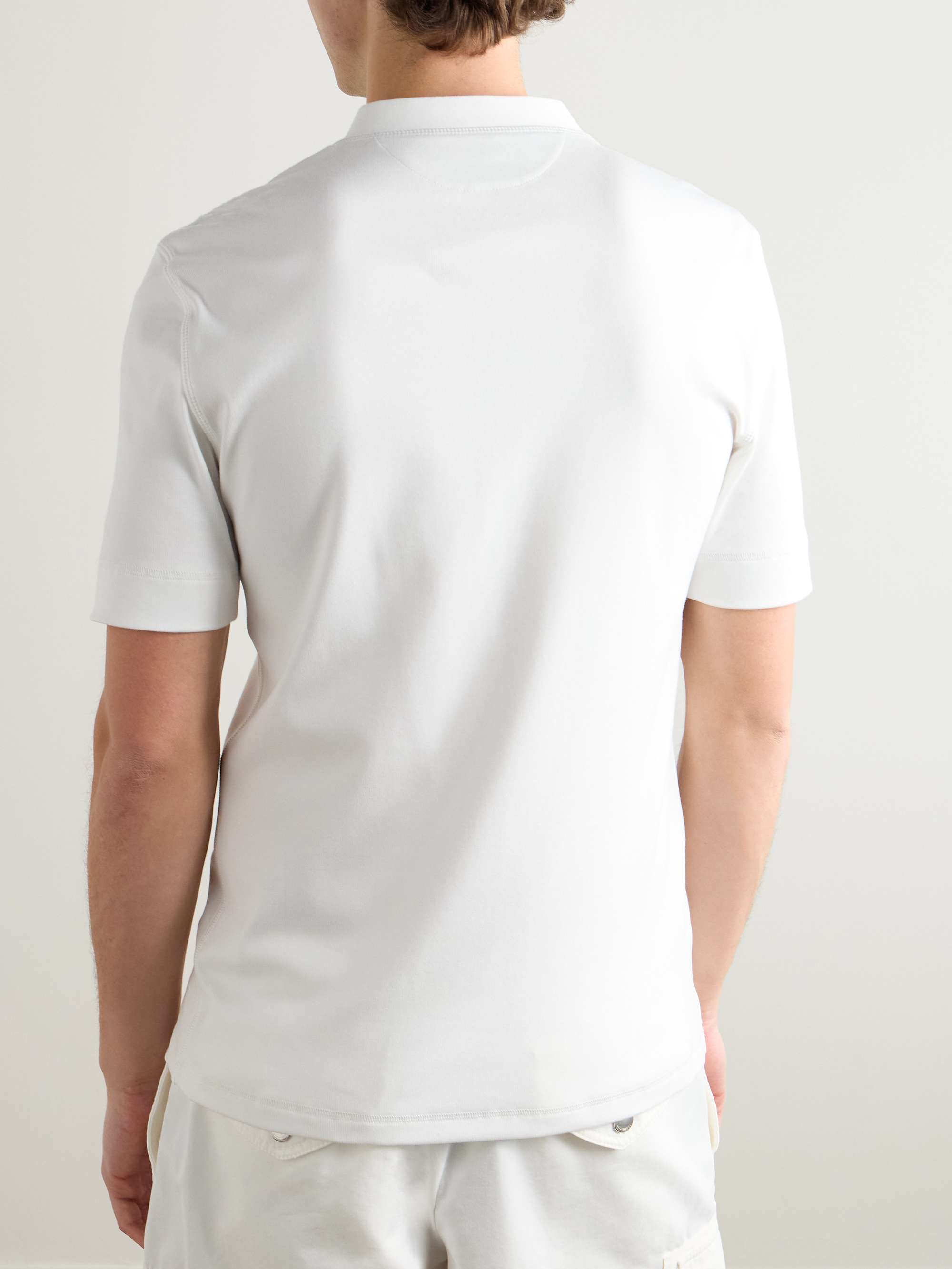 Ribbed Cotton-Jersey Henley T-Shirt view