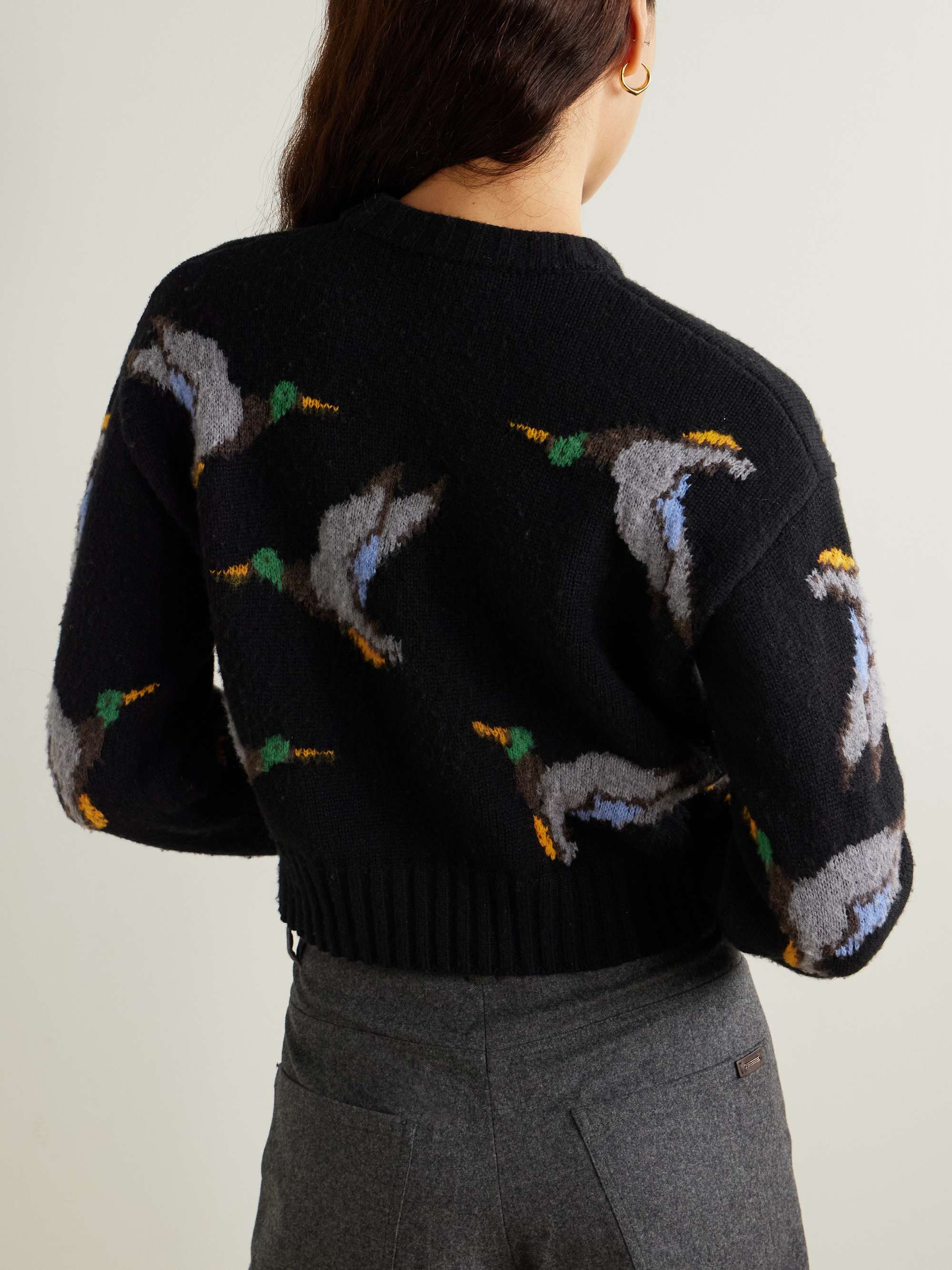 Intarsia-knit wool sweater view