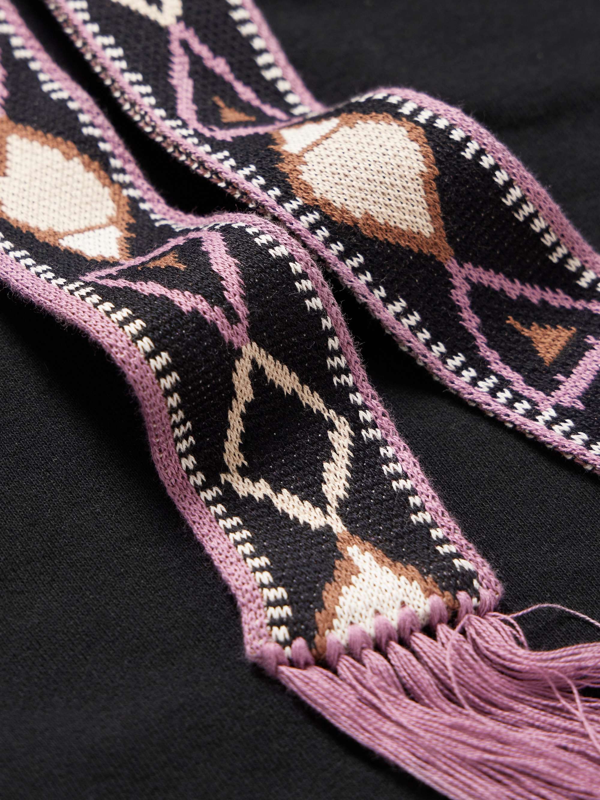 Maldives Jacquard-Trimmed Cotton-Blend Jersey Hoodie view