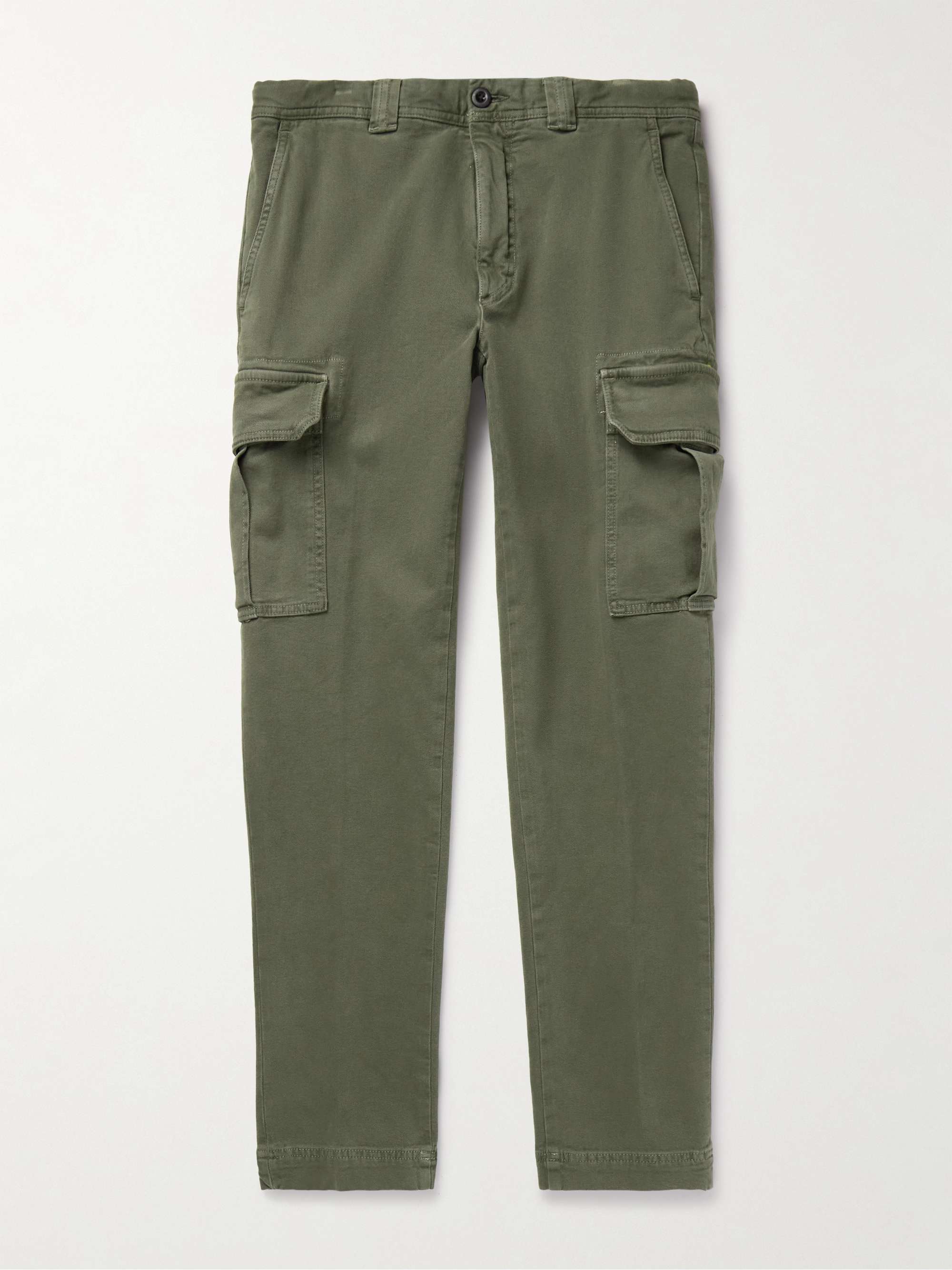 Tapered Cotton-Blend Canvas Cargo Trousers view