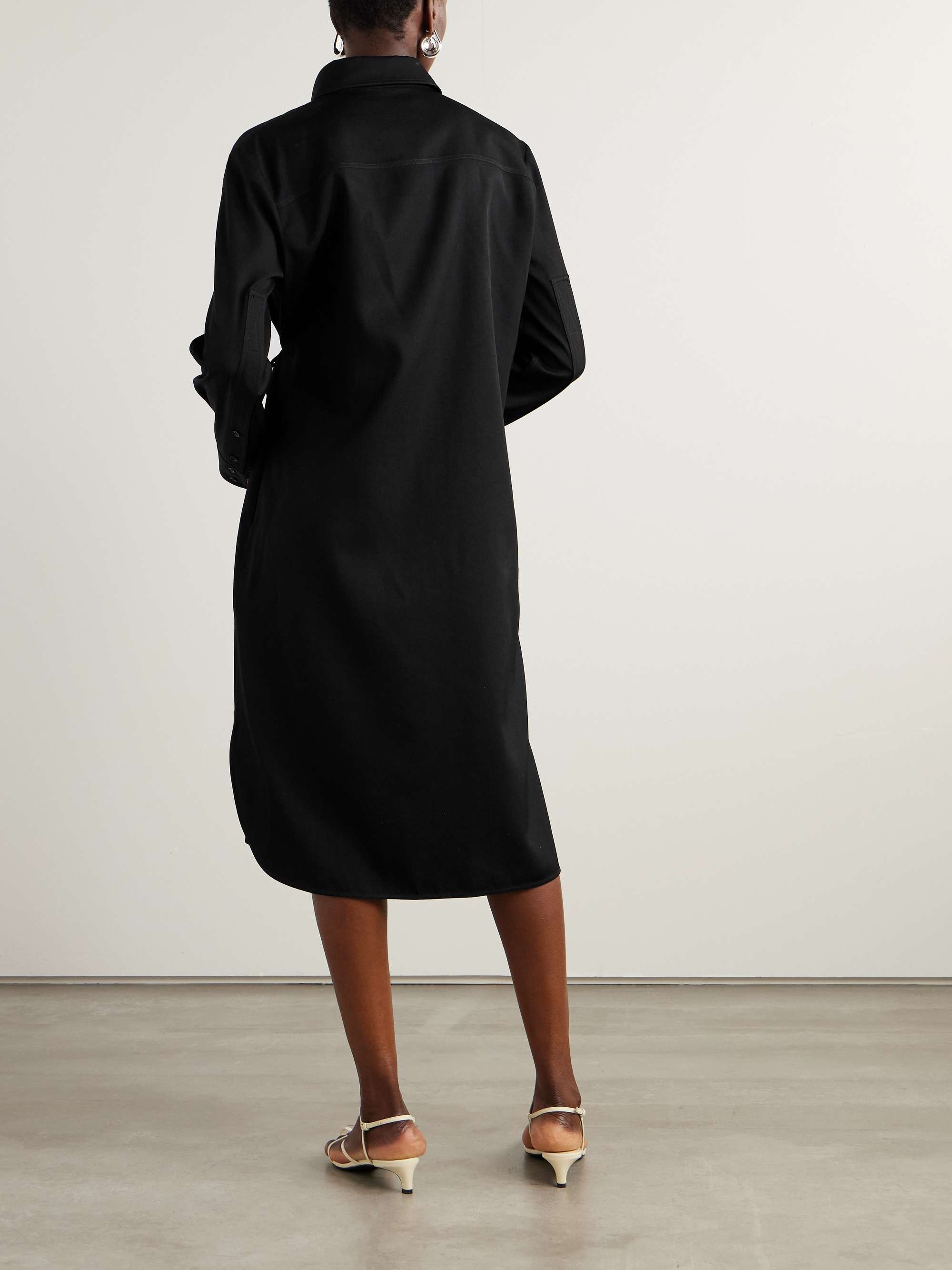 Wool-gabardine midi shirt dress view