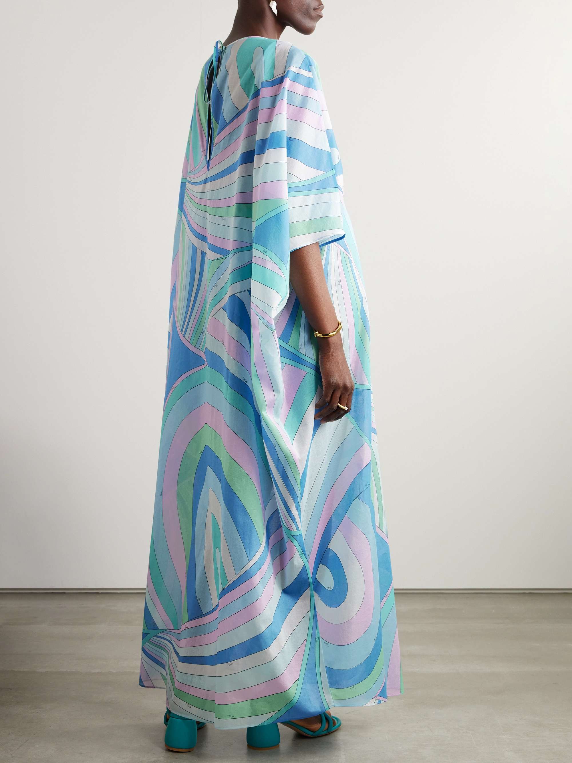 Printed cotton-muslin kaftan view