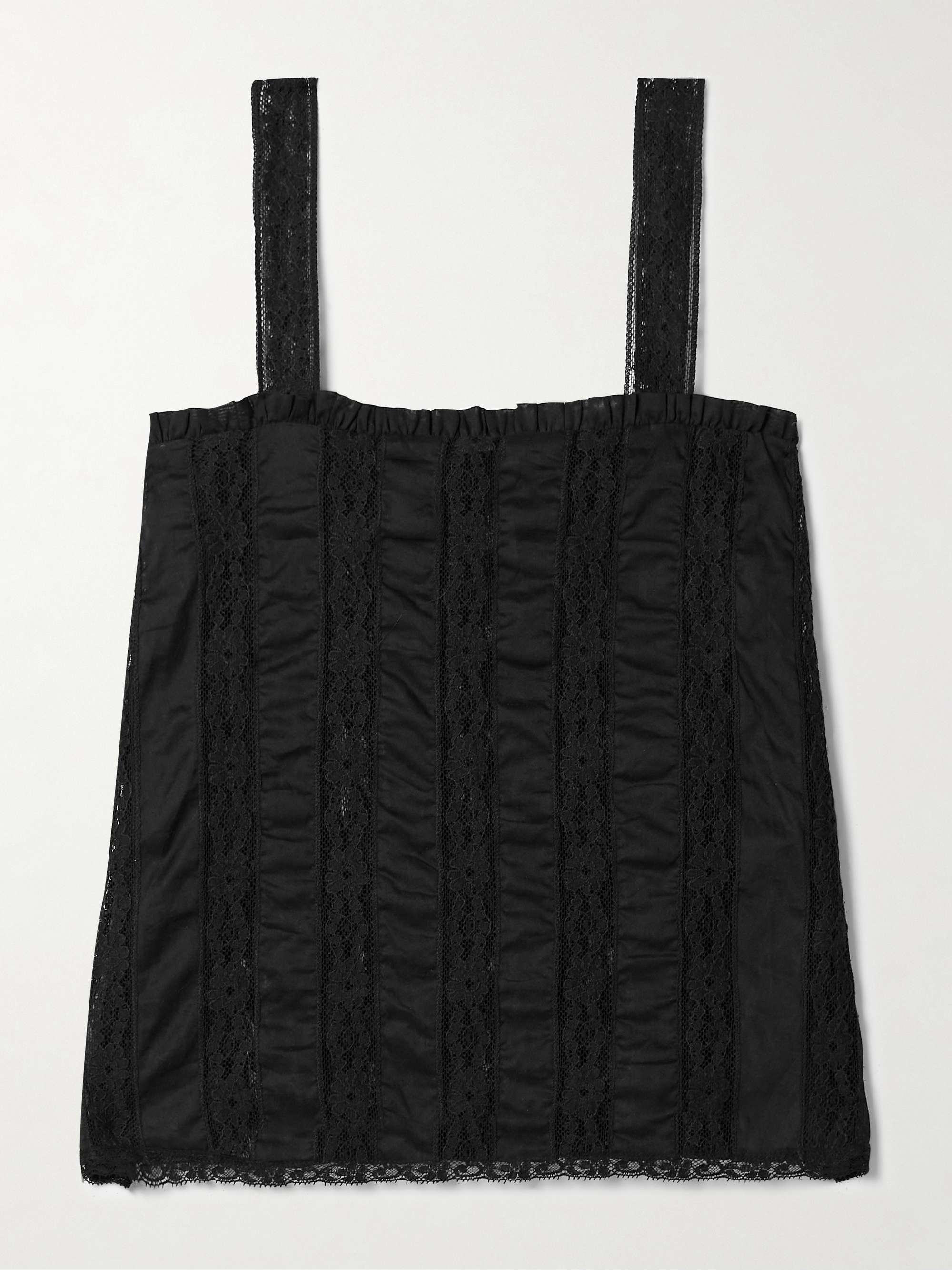 Radda ruffled paneled cotton-voile and lace top view