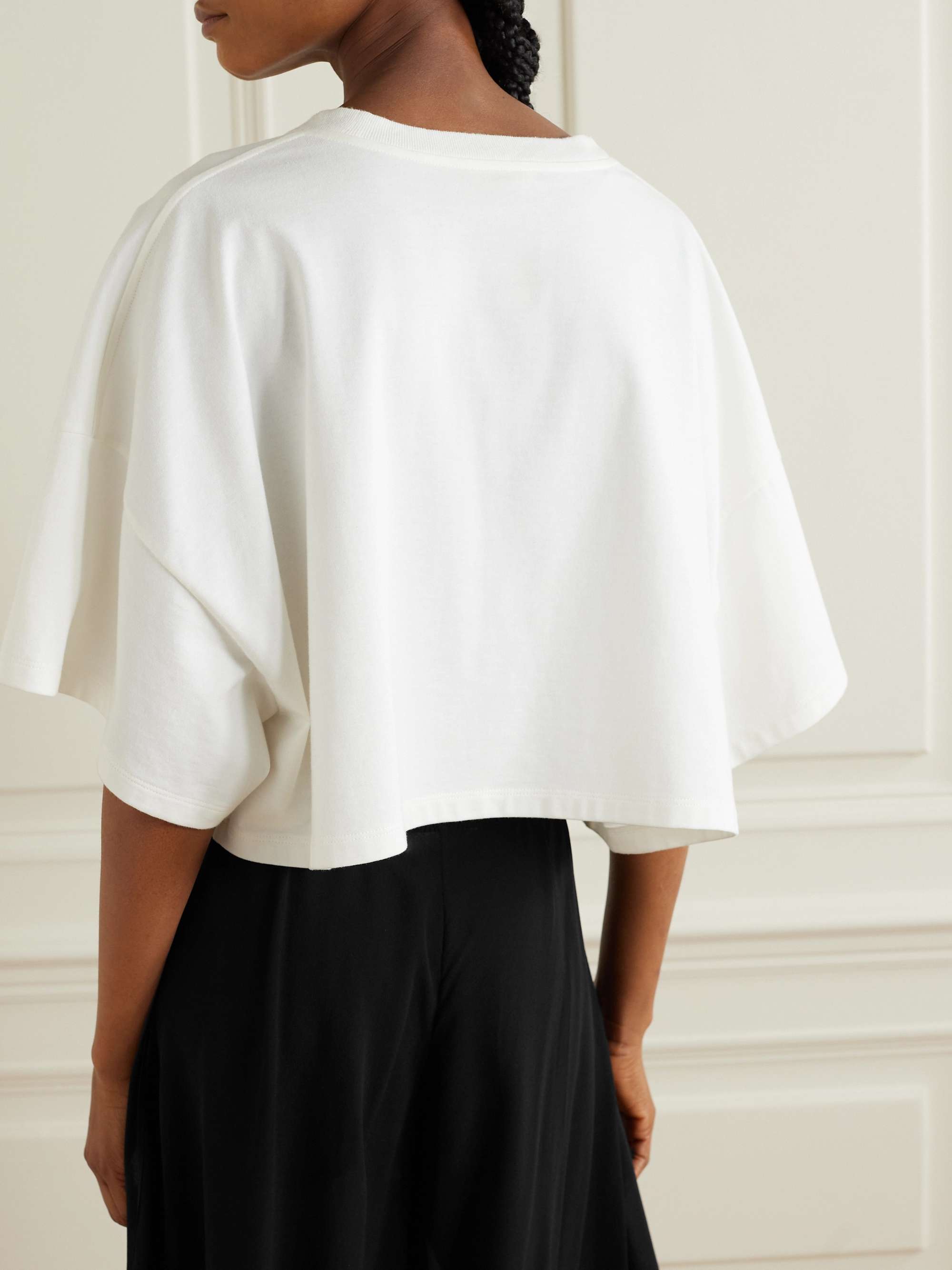Oversized cropped printed cotton-jersey T-shirt view