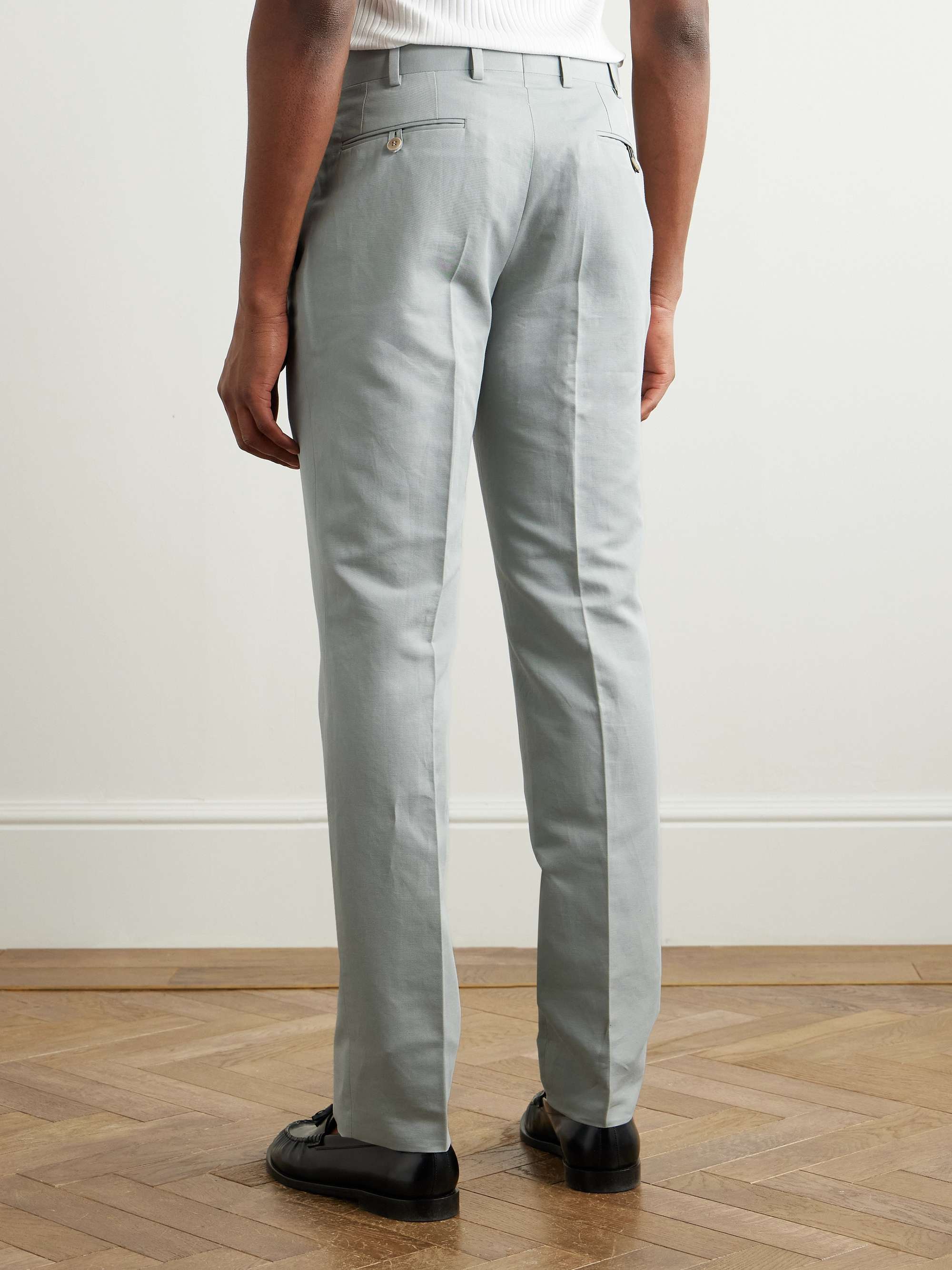 Pienza Tapered Linen and Cotton-Blend Trousers view
