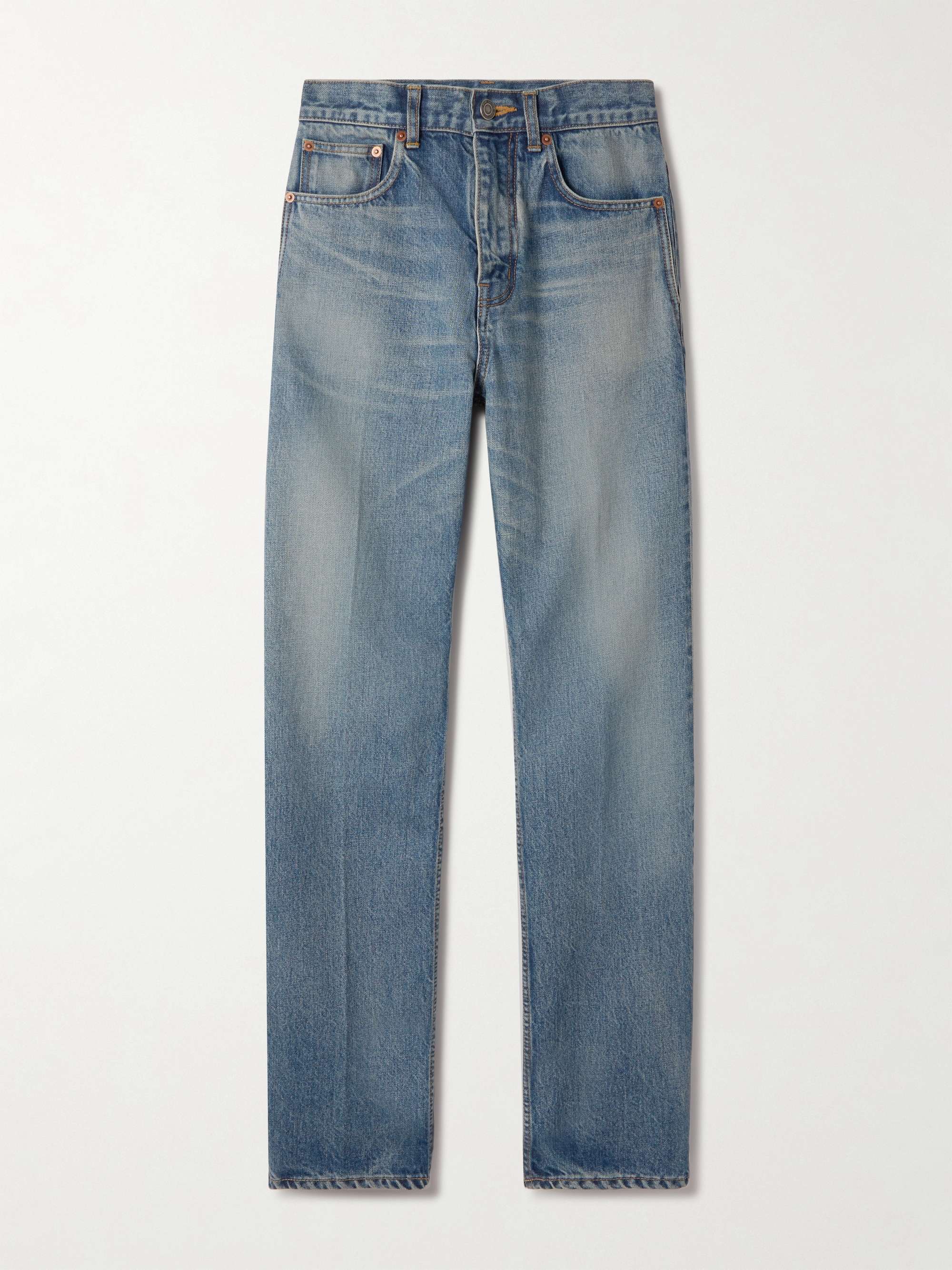 Mid-rise straight-leg jeans view
