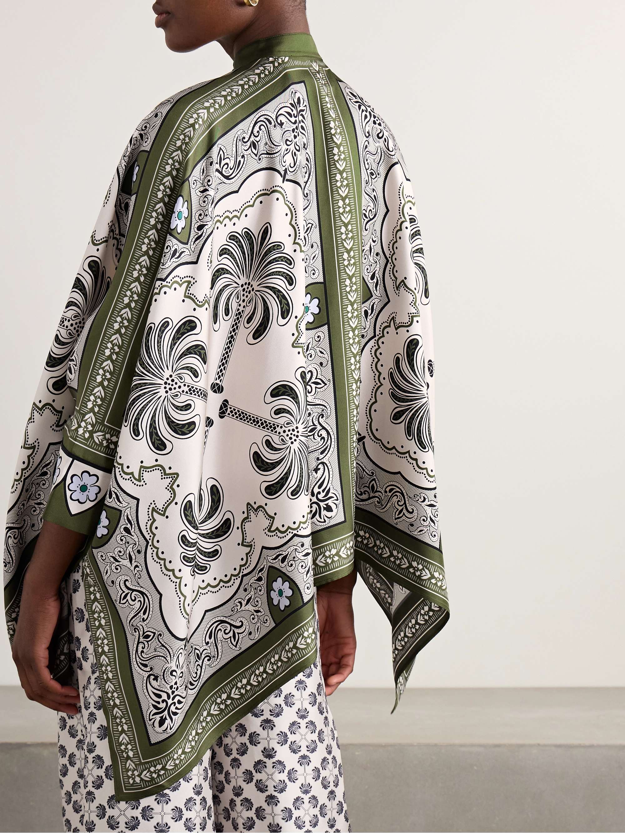Foulard printed silk-twill shirt view