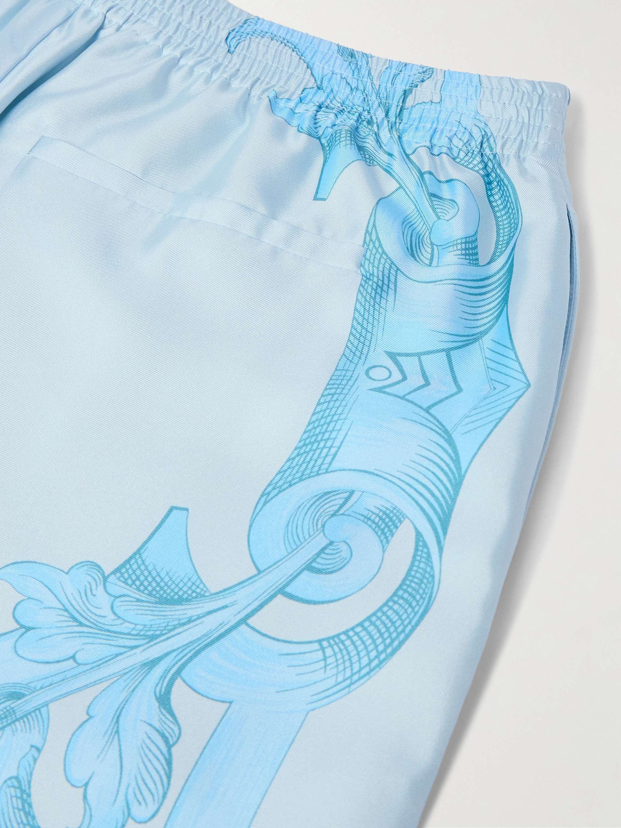 Straight-Leg Printed Silk-Twill Shorts view