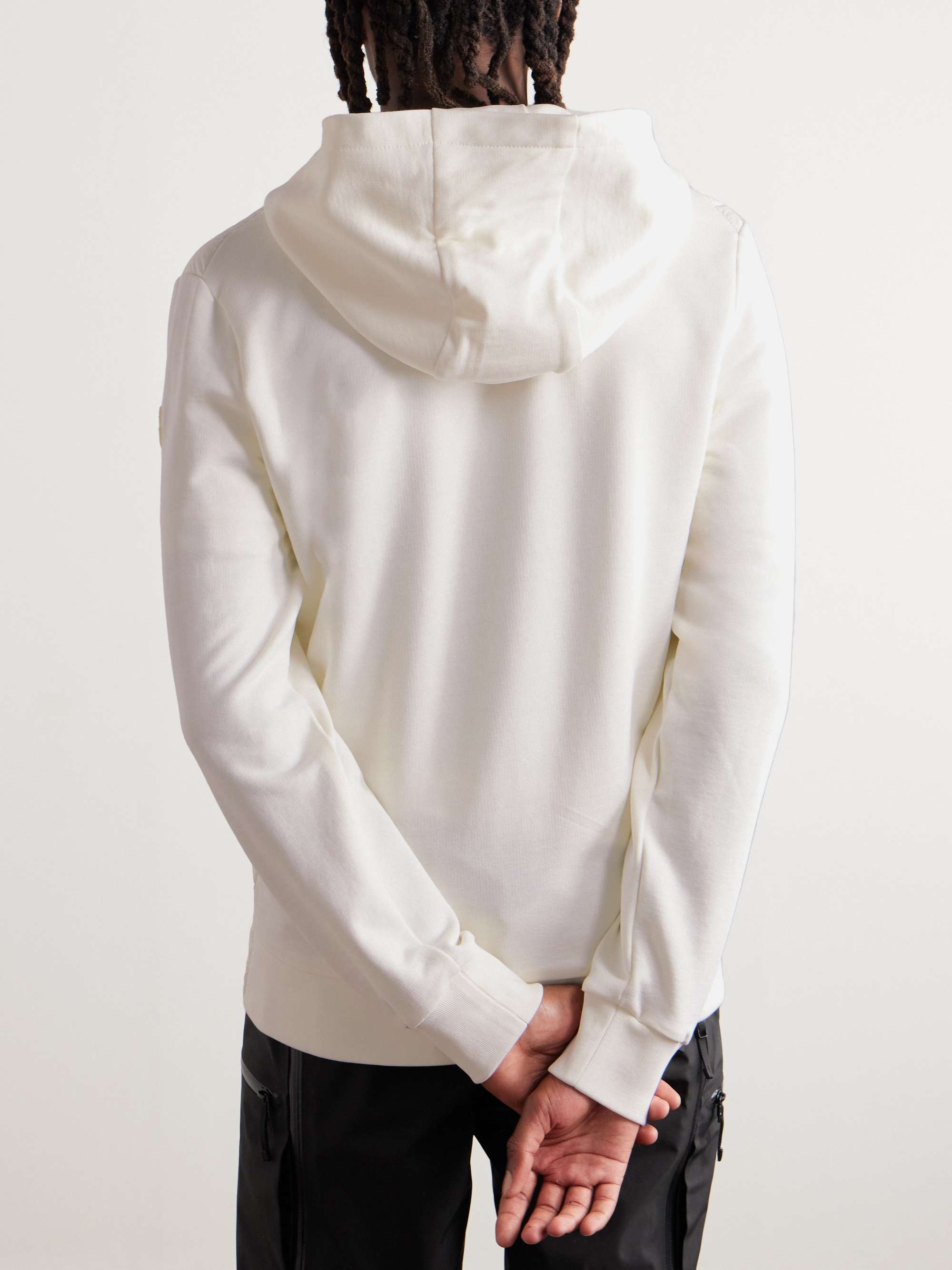 Slim-Fit Cotton-Jersey and Quilted Shell Down Zip-Up Hoodie view