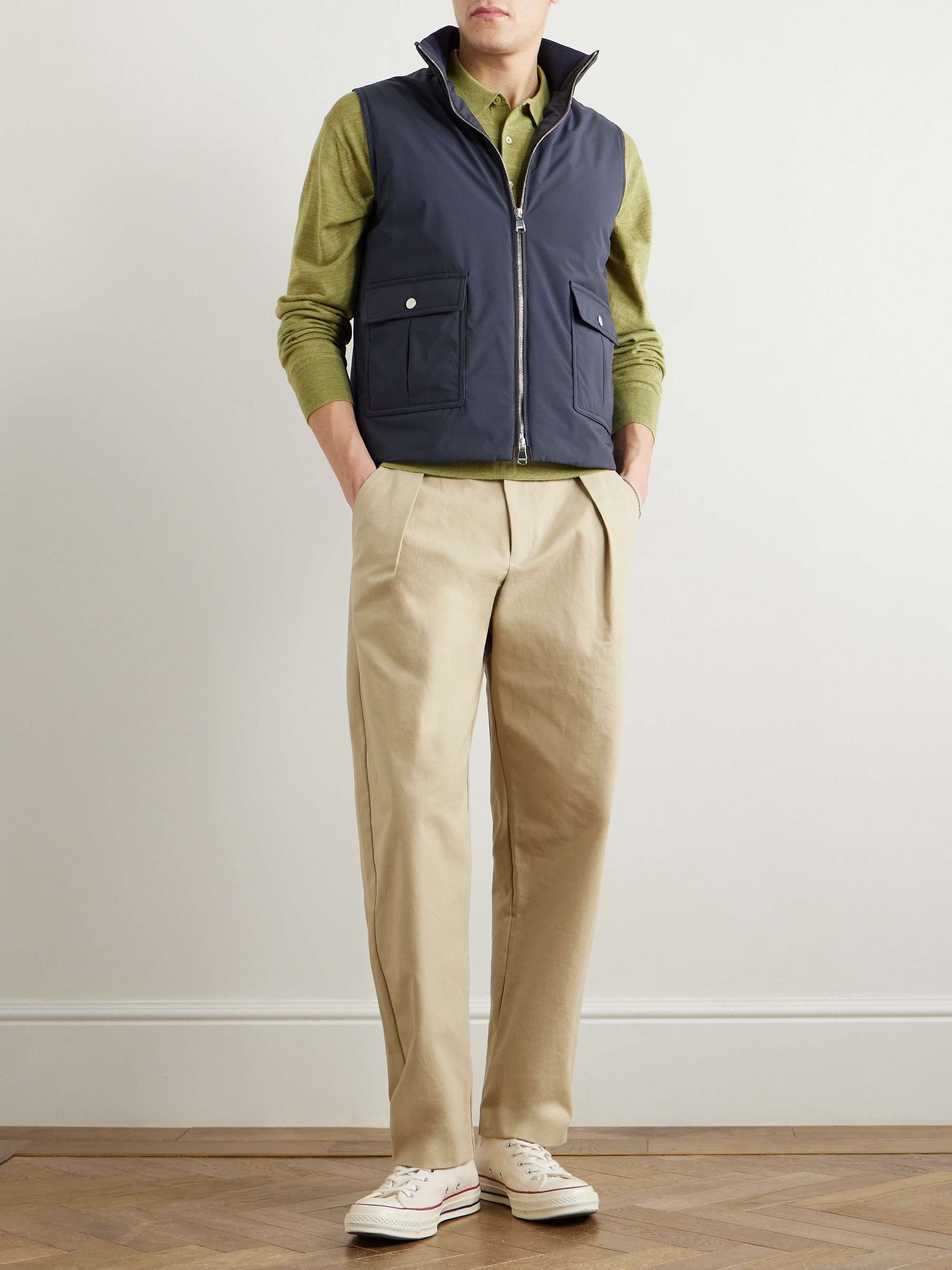 Stretch-Jersey Trimmed Padded Shell Gilet view