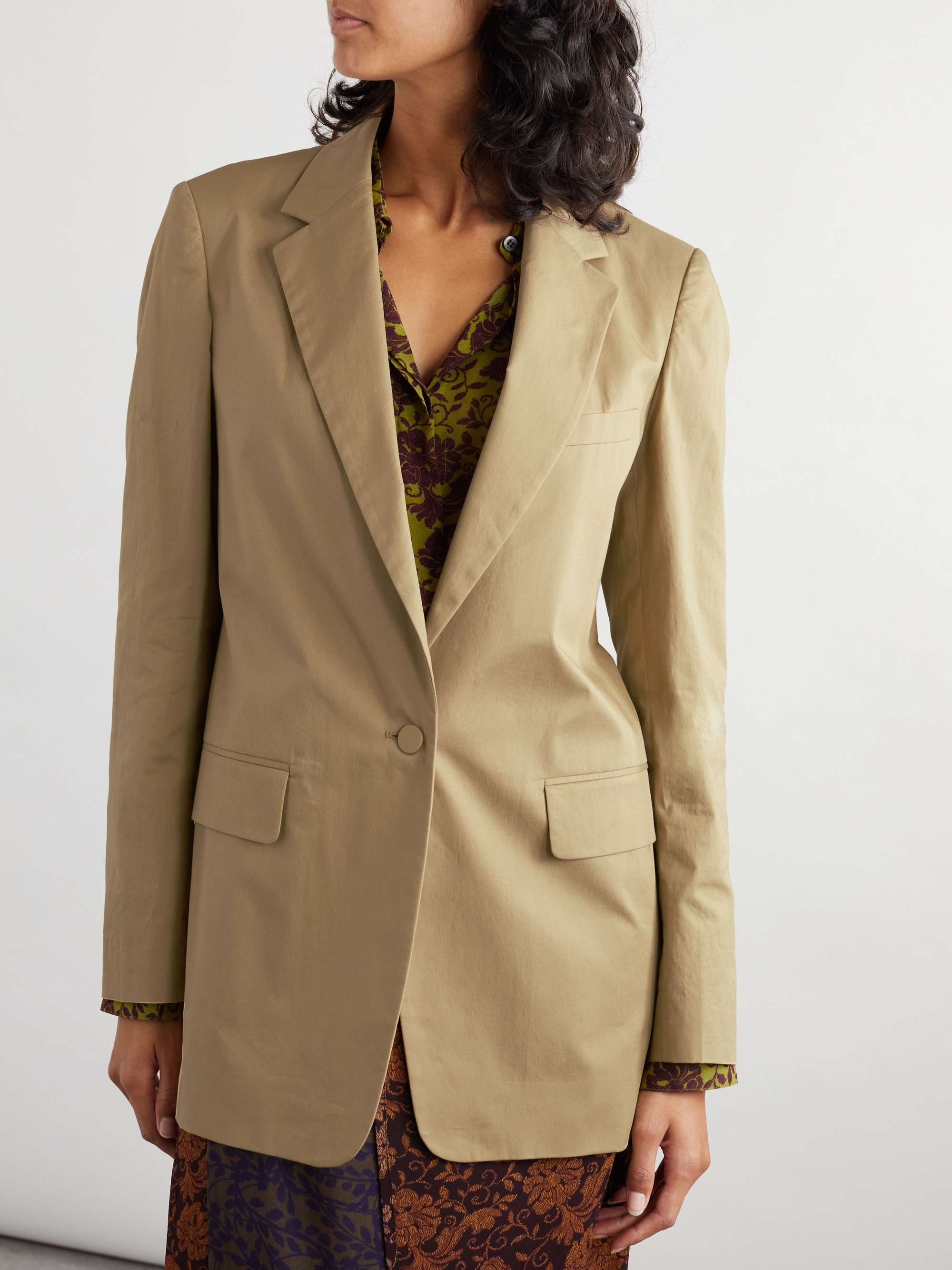 Oversized cotton-poplin blazer view