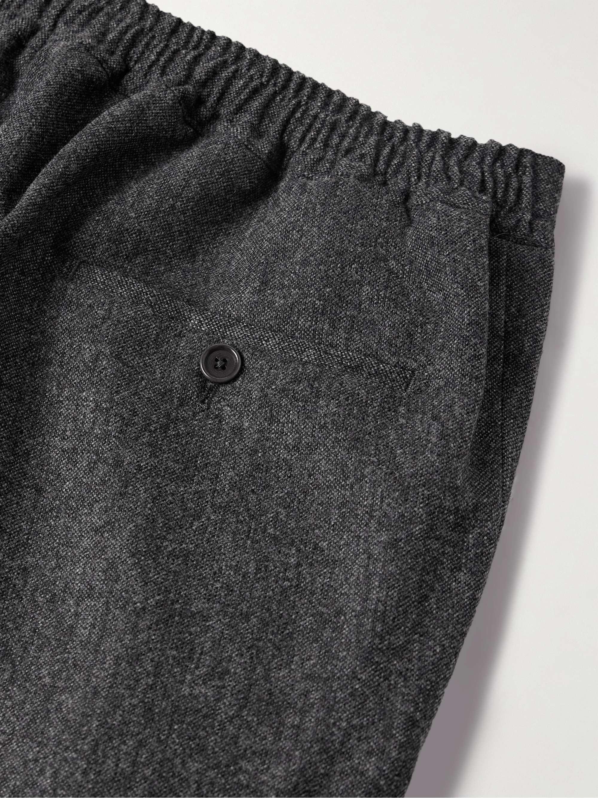 Tapered Wool-Blend Drawstring Trousers view