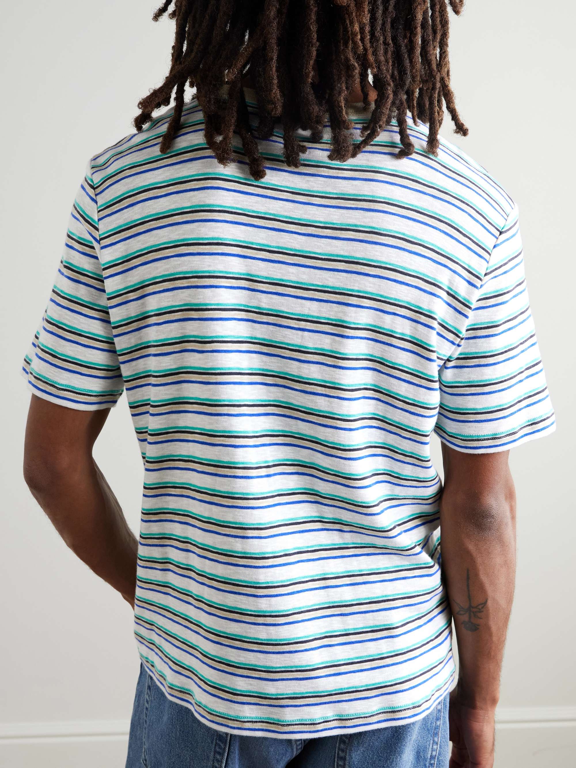 Striped Slub Cotton-Jersey T-Shirt view