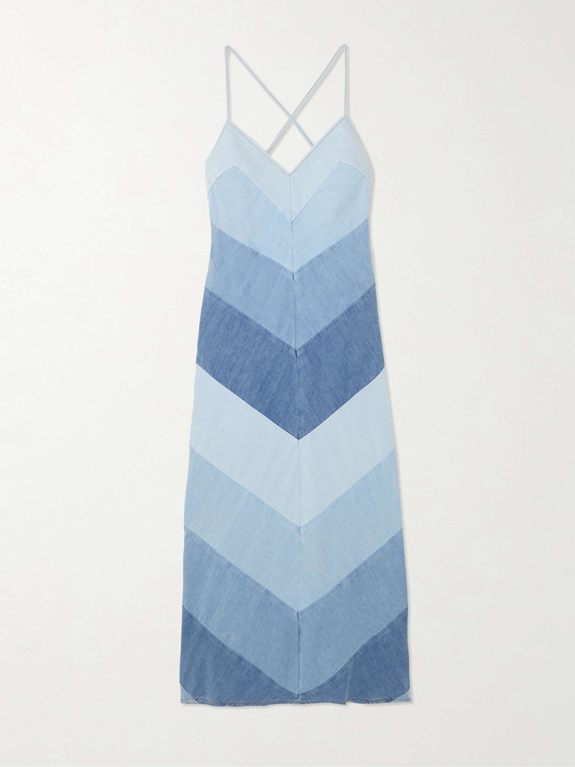 Tallow paneled denim maxi dress view