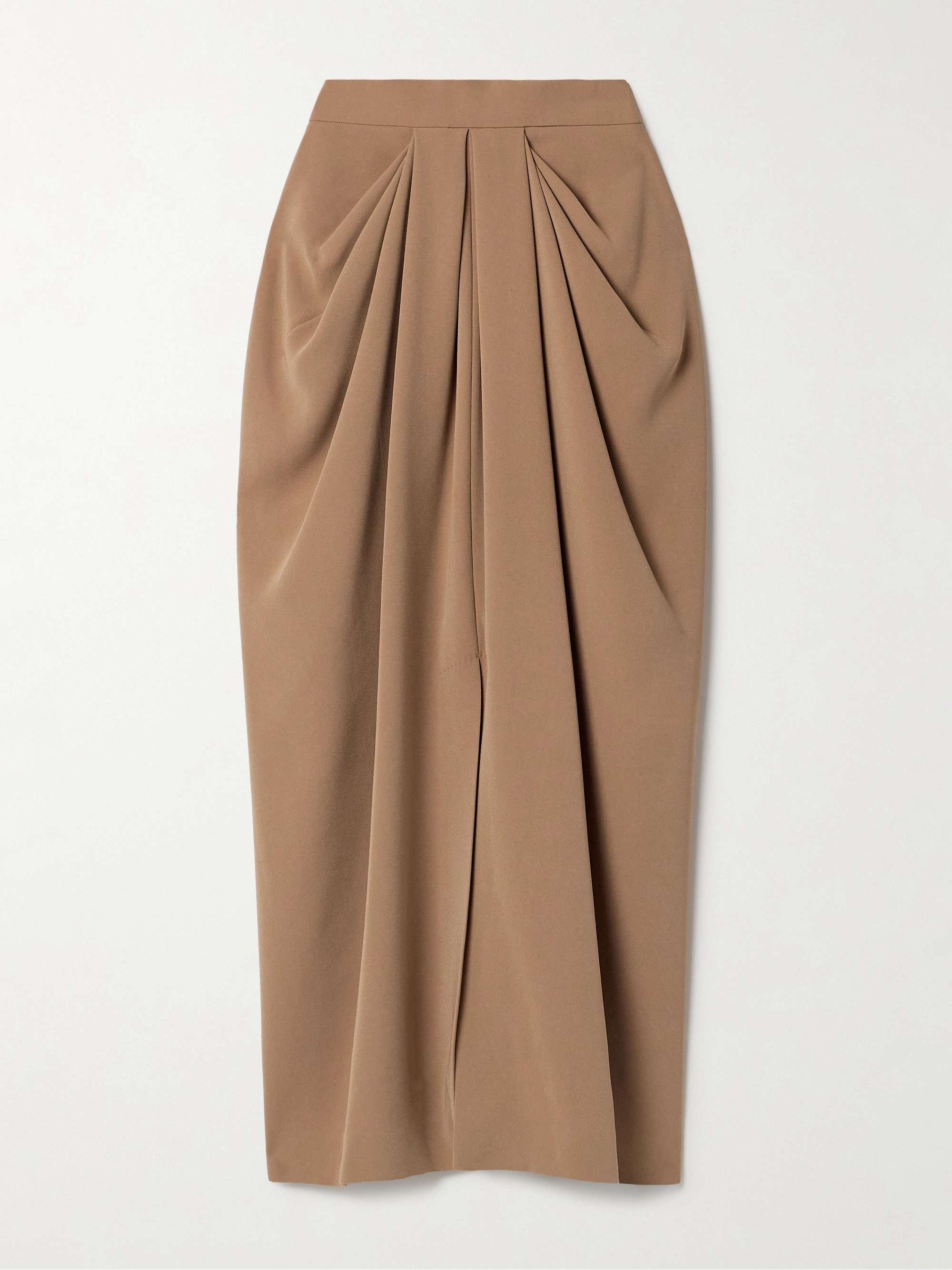 Ridente asymmetric draped crepe maxi skirt view