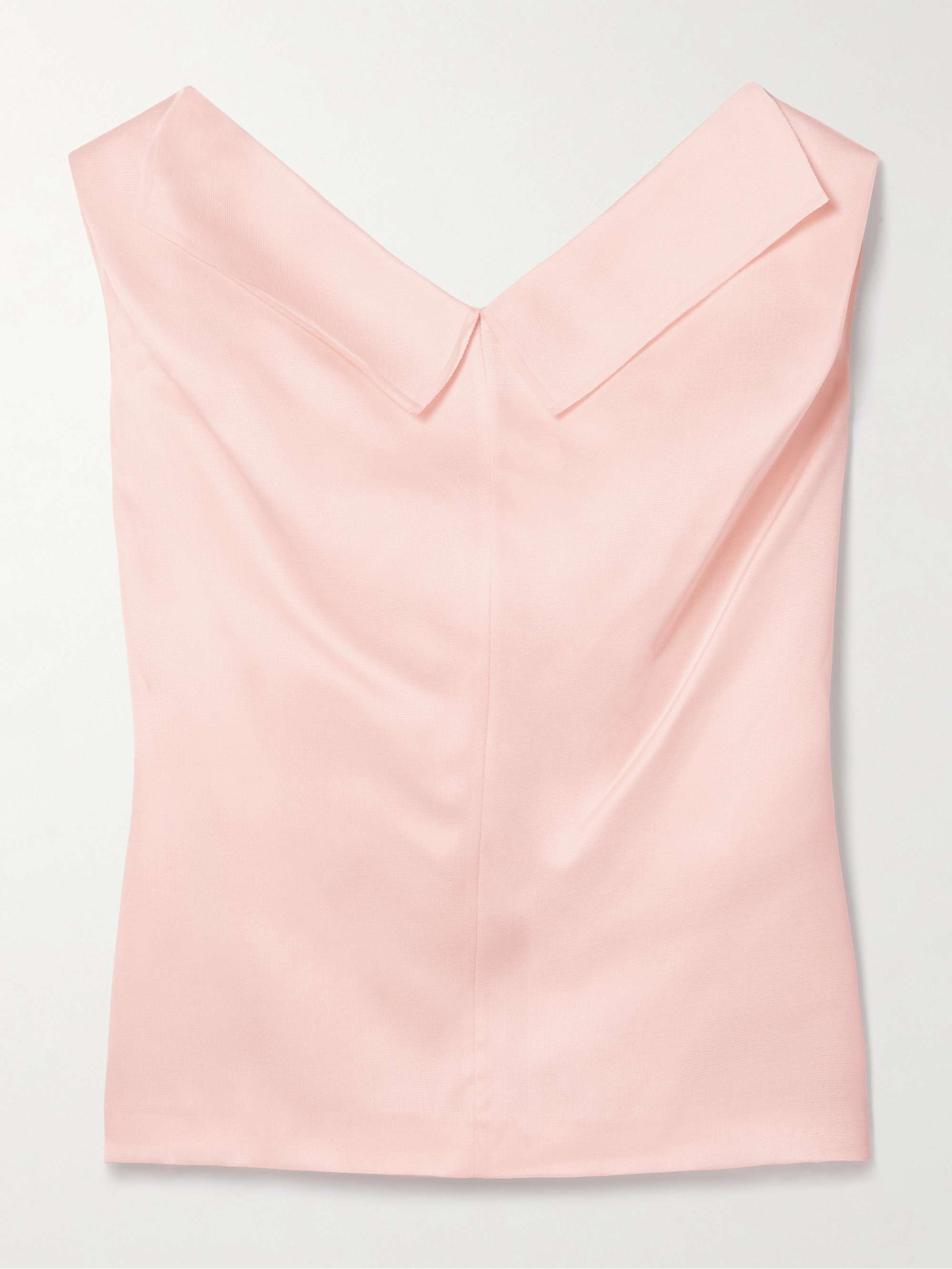 Selly off-the-shoulder silk-gazar top view