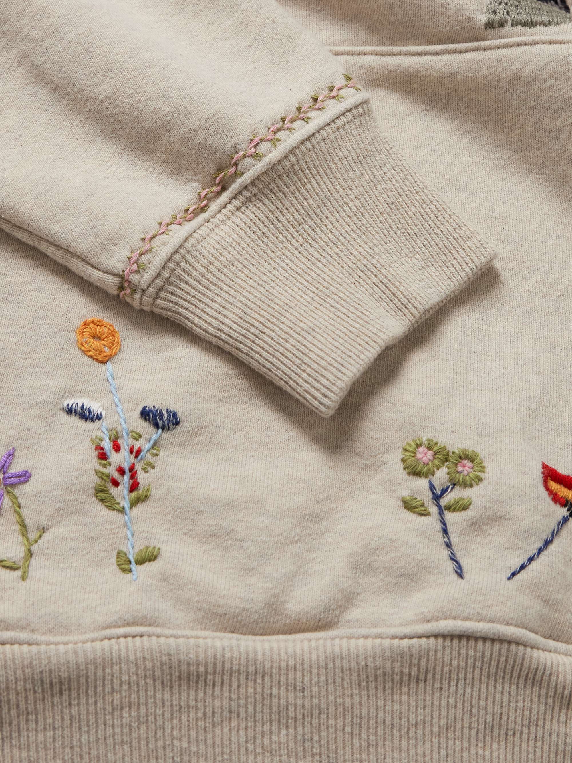 Embroidered Cotton-Jersey Hoodie view