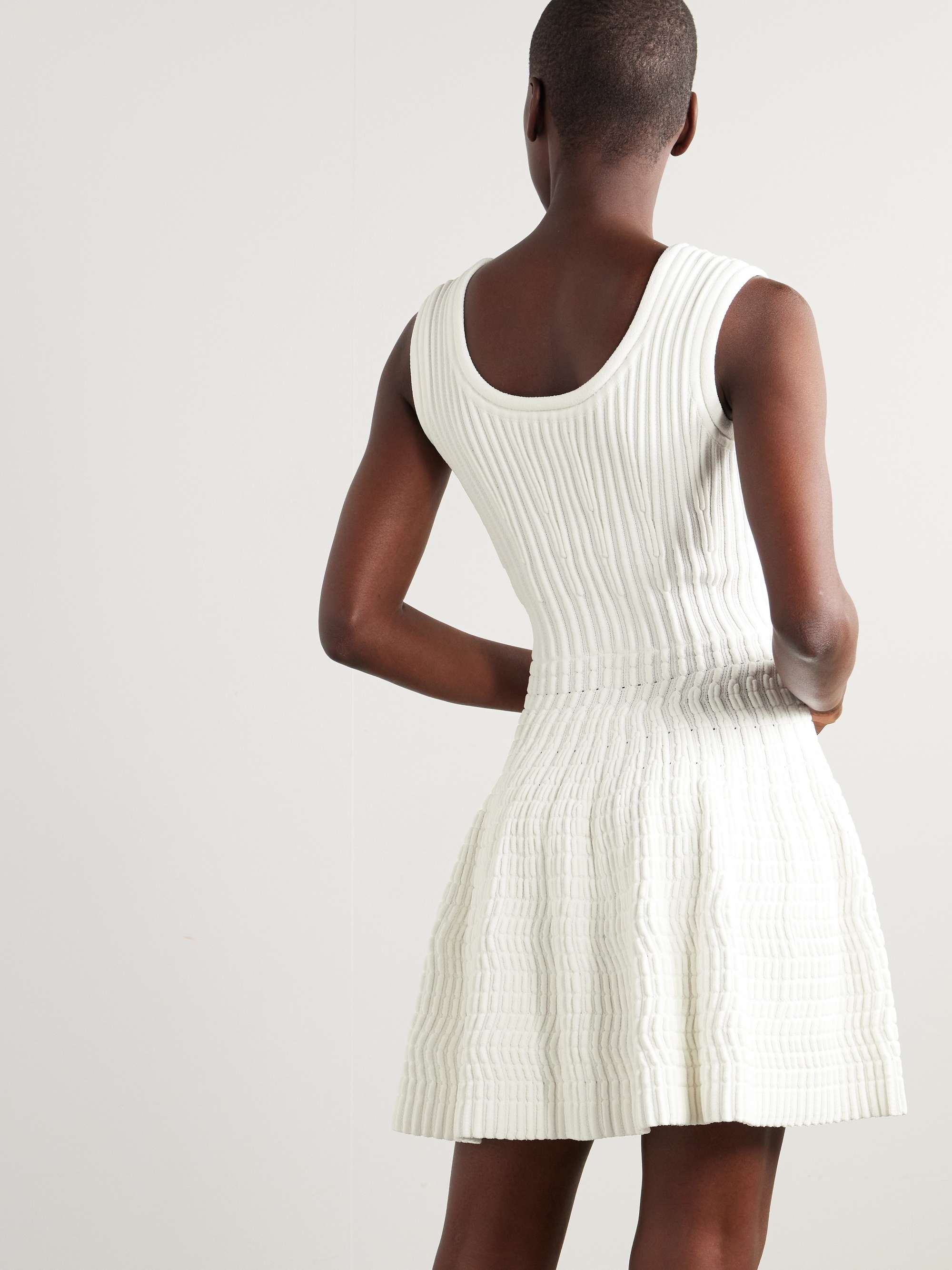 Ribbed stretch-knit mini dress view