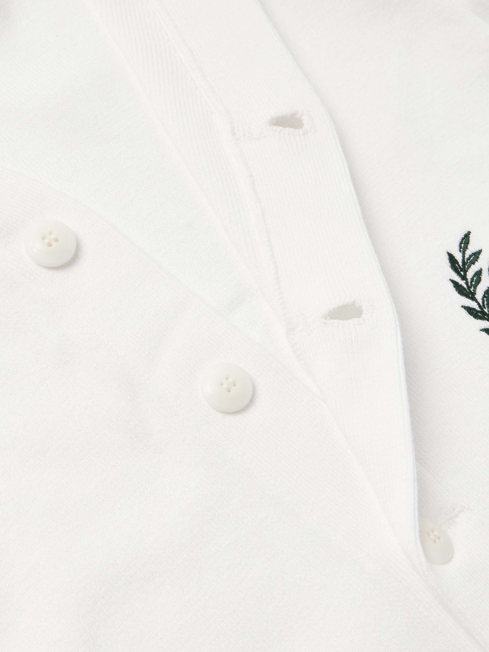 + Wimbledon Logo-Embroidered Appliquéd Cotton Cardigan view