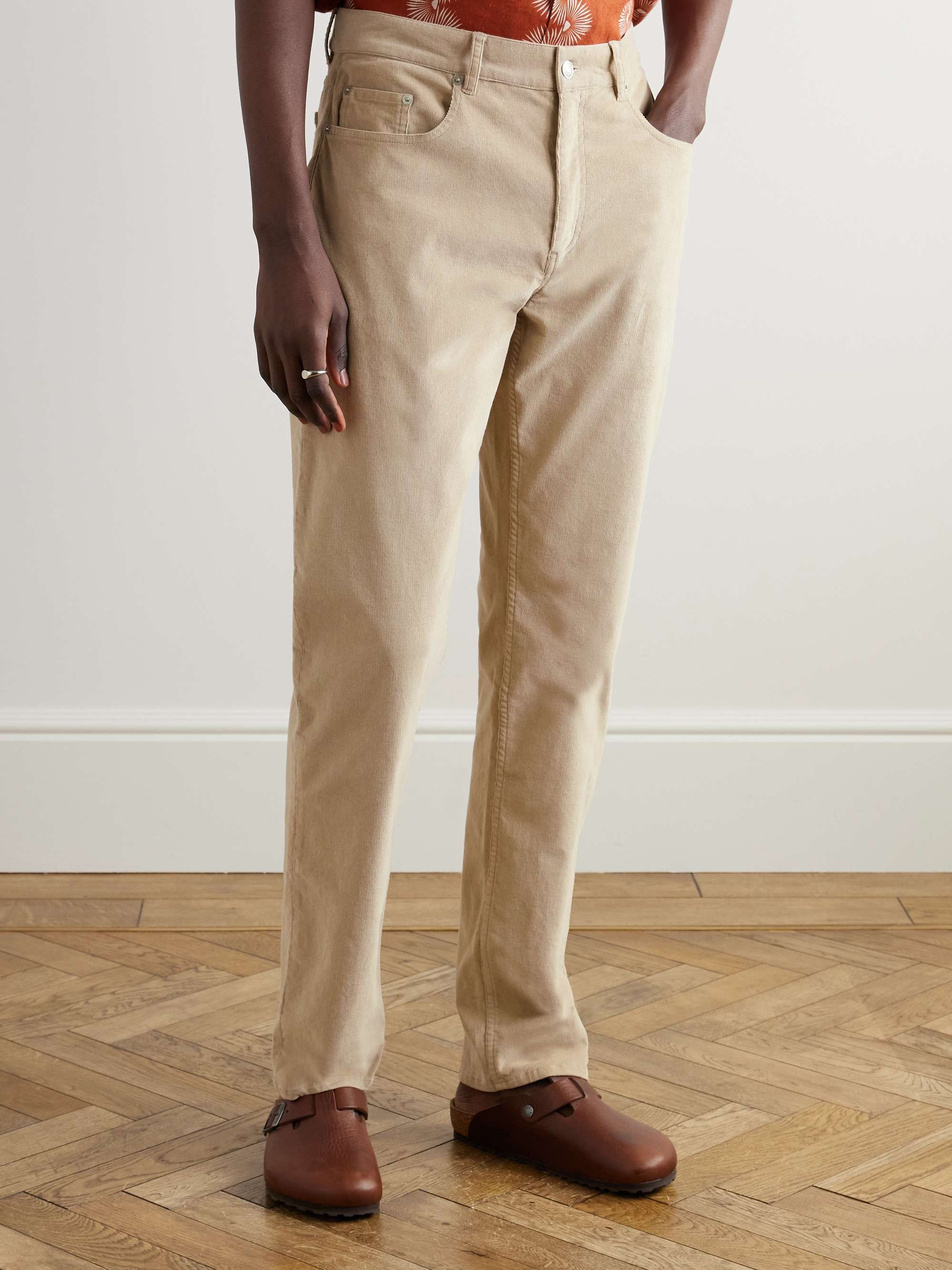 Columbo Straight-Leg Cotton-Blend Corduroy Trousers view
