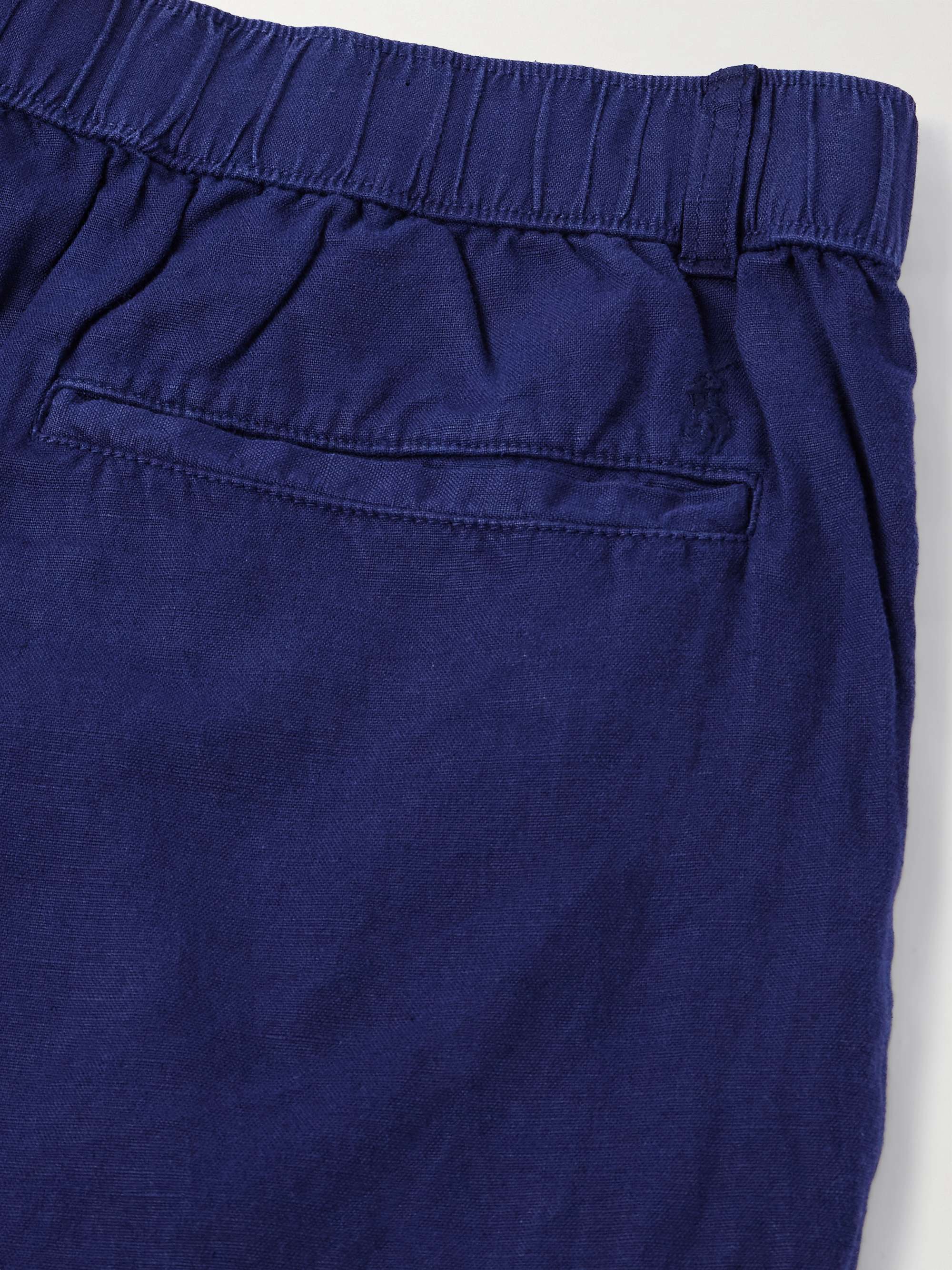 Prepster Straight-Leg Pleated Linen and Cotton-Blend Drawstring Trousers view