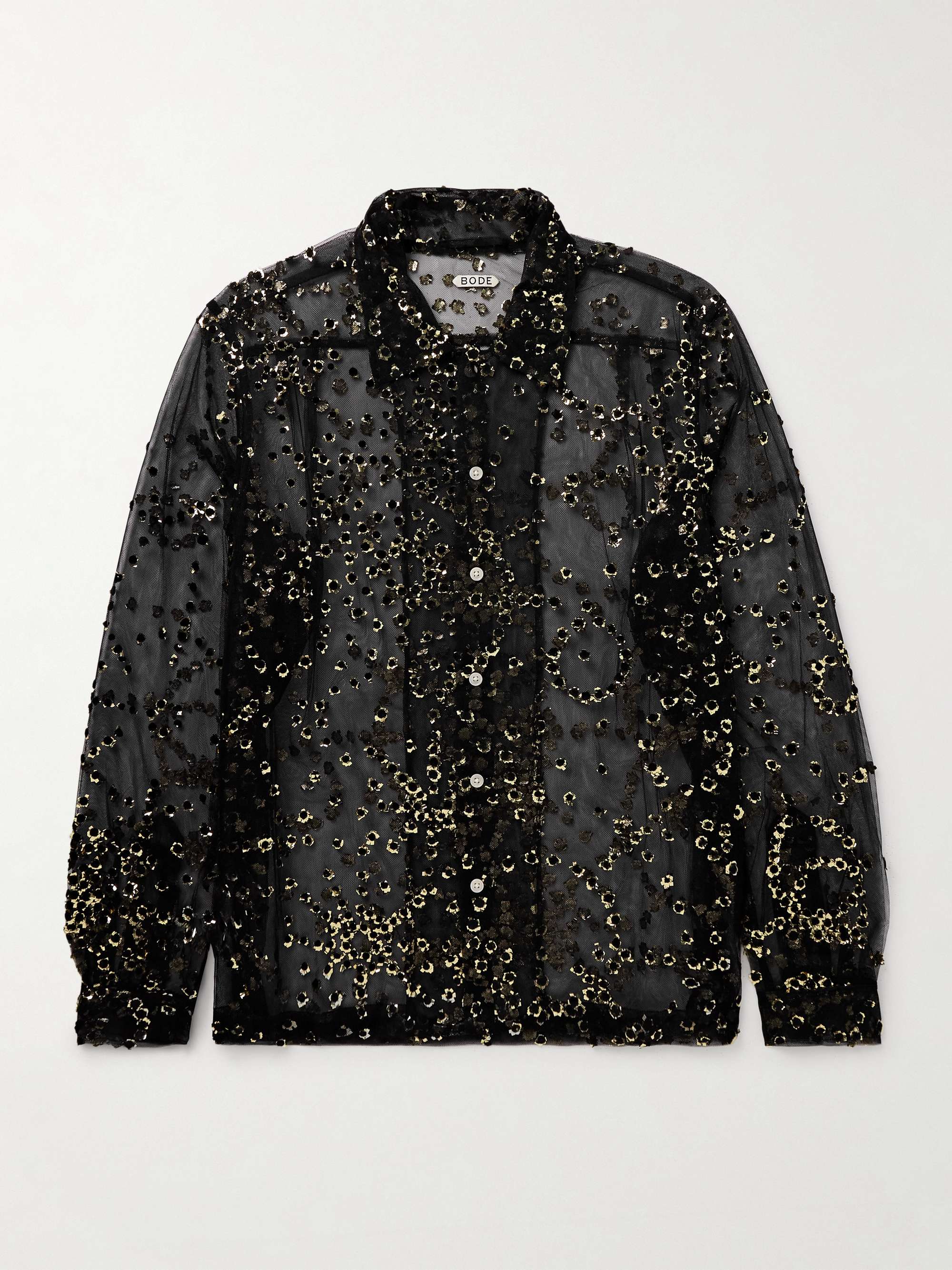 Metallic Appliquéd Tulle Shirt view