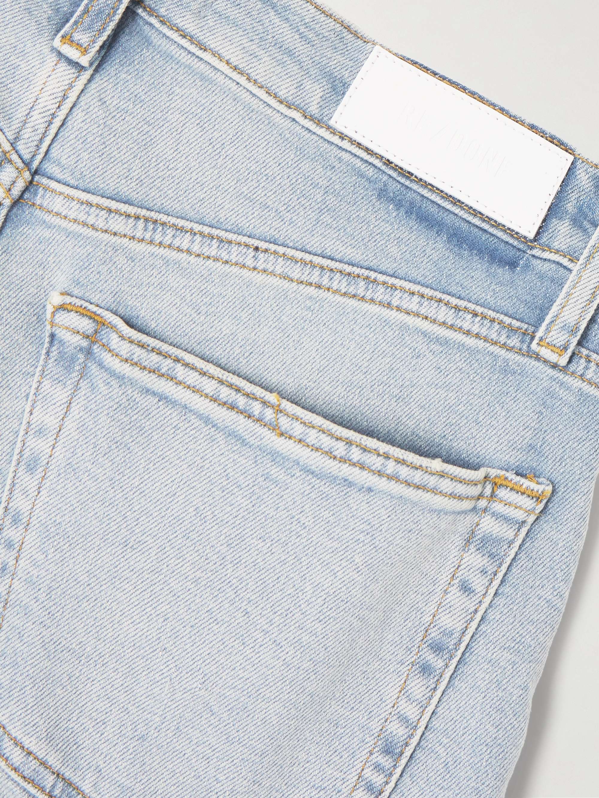 Frayed mid-rise wide-leg jeans view